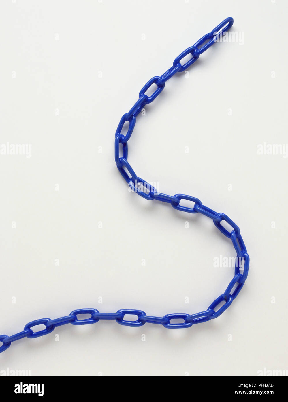 Curled blue chain Stock Photo