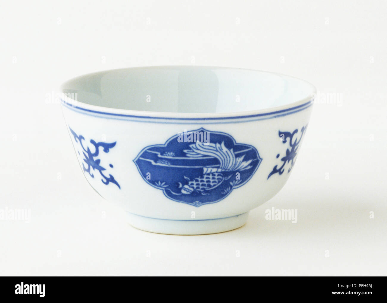 Blue and white china bowl Stock Photo