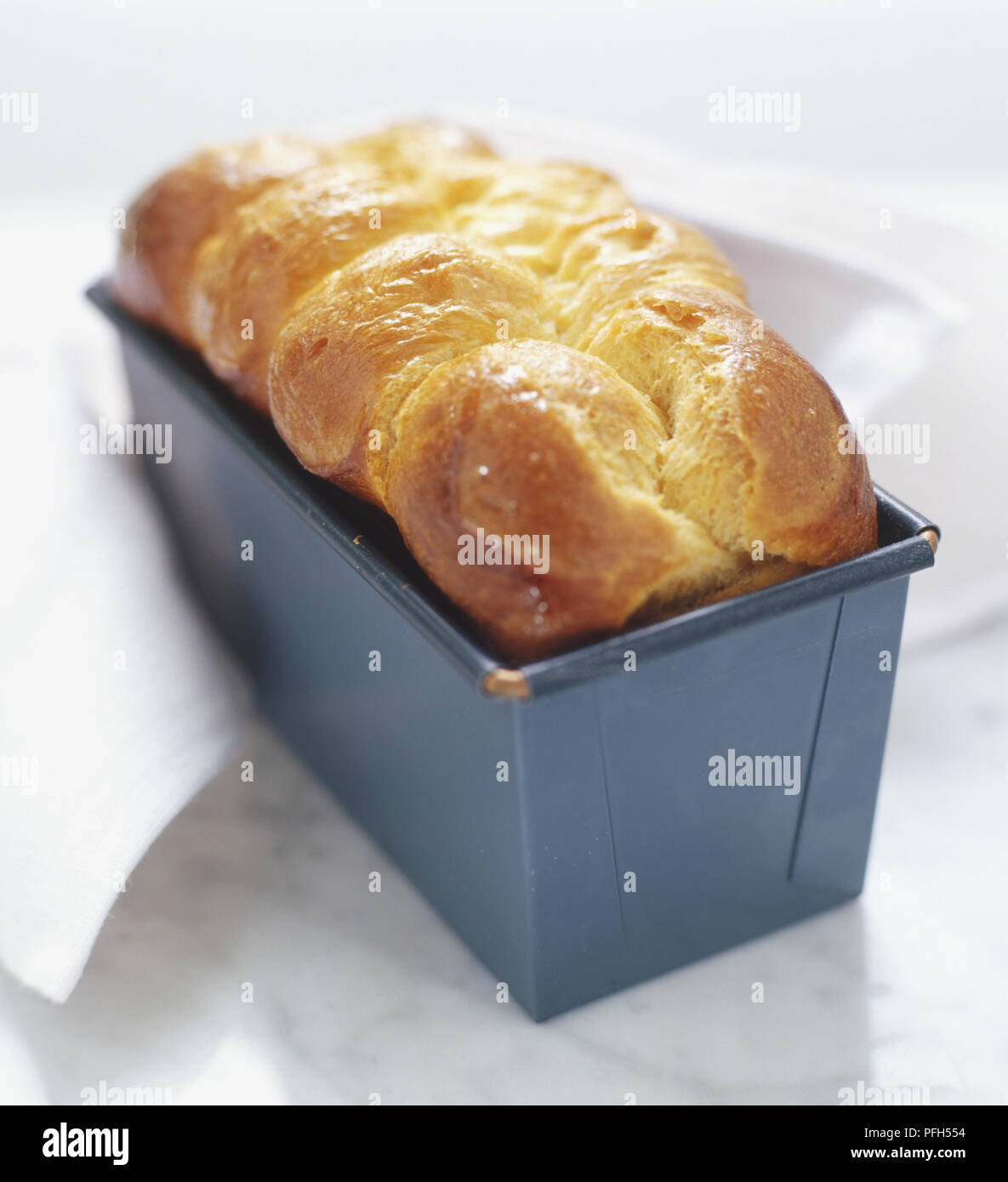 Brioche nanterre loaf in a tin Stock Photo Alamy