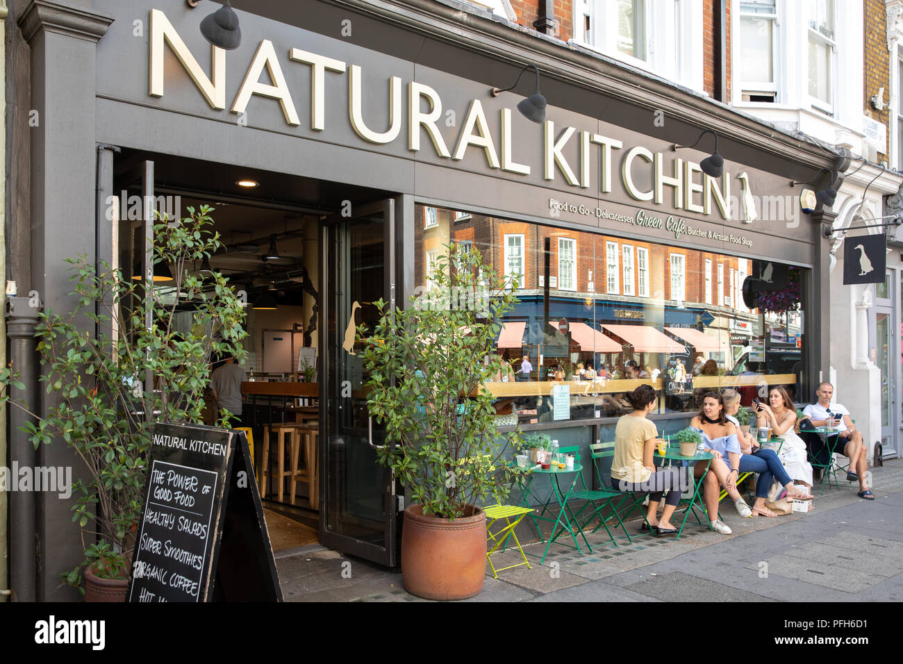 Natural kitchen bar and deli in Marylebone Hight Street, London Stock