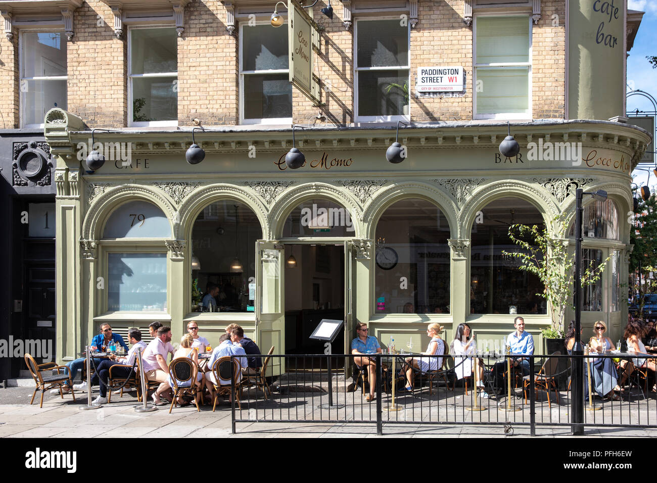Coco Momo cafe and bar in Marylebone, London. Stock Photo