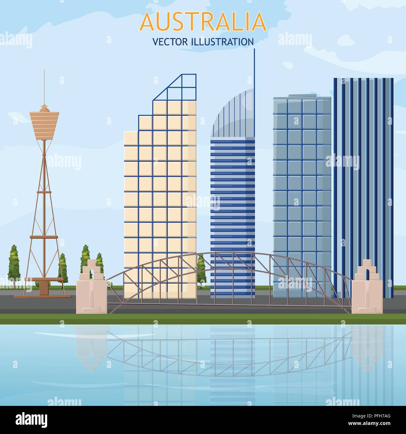 Australia architecture card Stock Vector