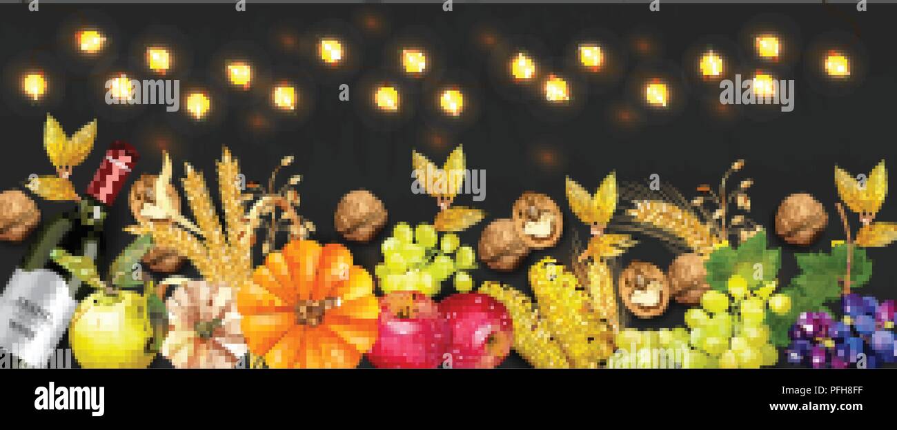 Autumn fruits and vegetables collection Stock Vector Image & Art - Alamy