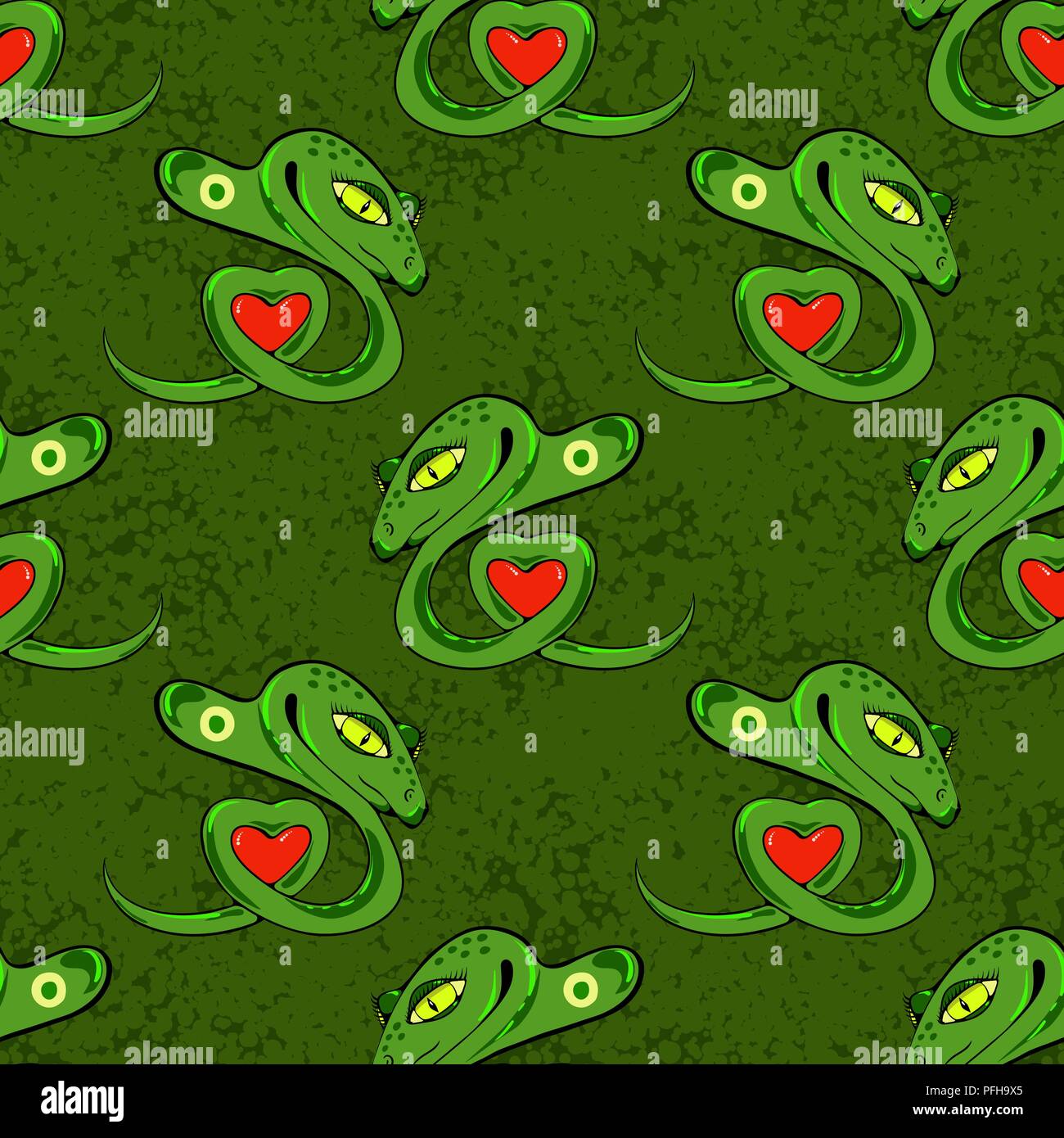 Snake Seamless Background. Animal Pattern. Attack Crawling Danger Predator Stock Vector