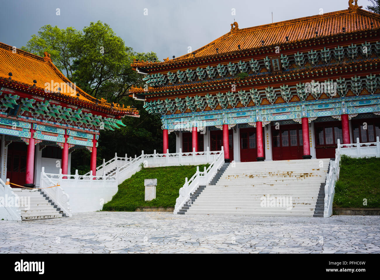 Martyrs shrine side and main hall view in Hualien in Taiwan Stock Photo
