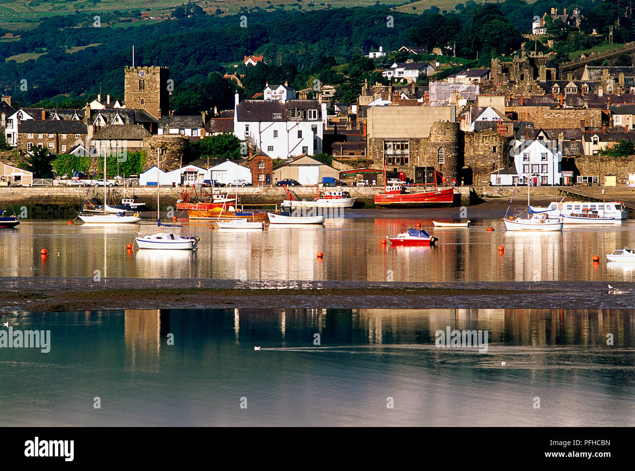 Great Britain, Wales, Conwy, waterfront and harbour Stock Photo Alamy