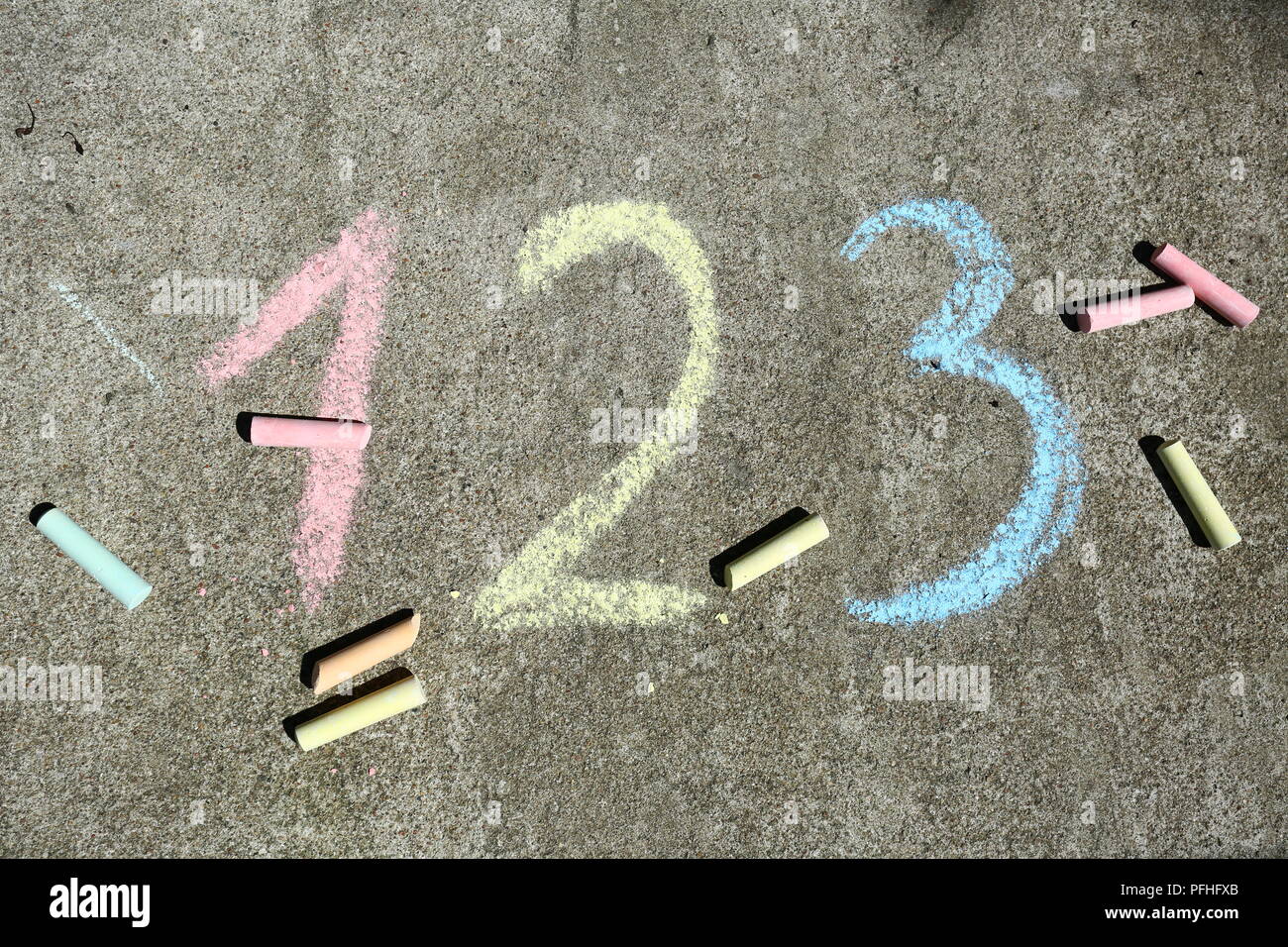 Chalk playing and painting Stock Photo Alamy