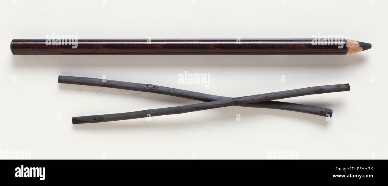 Charcoal sticks and pencil Stock Photo Alamy