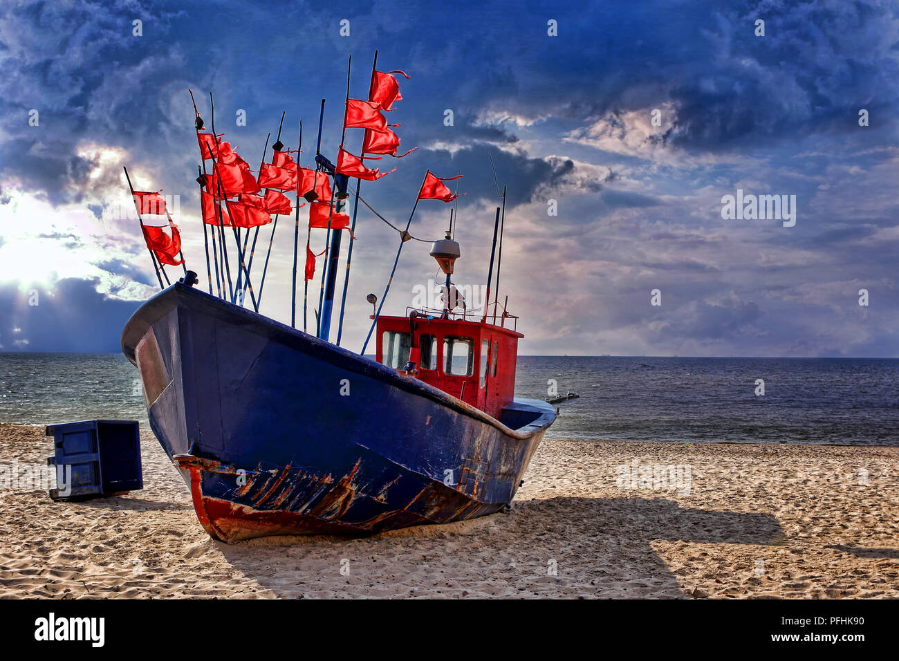 Fishing boat on the beach Stock Photo Alamy
