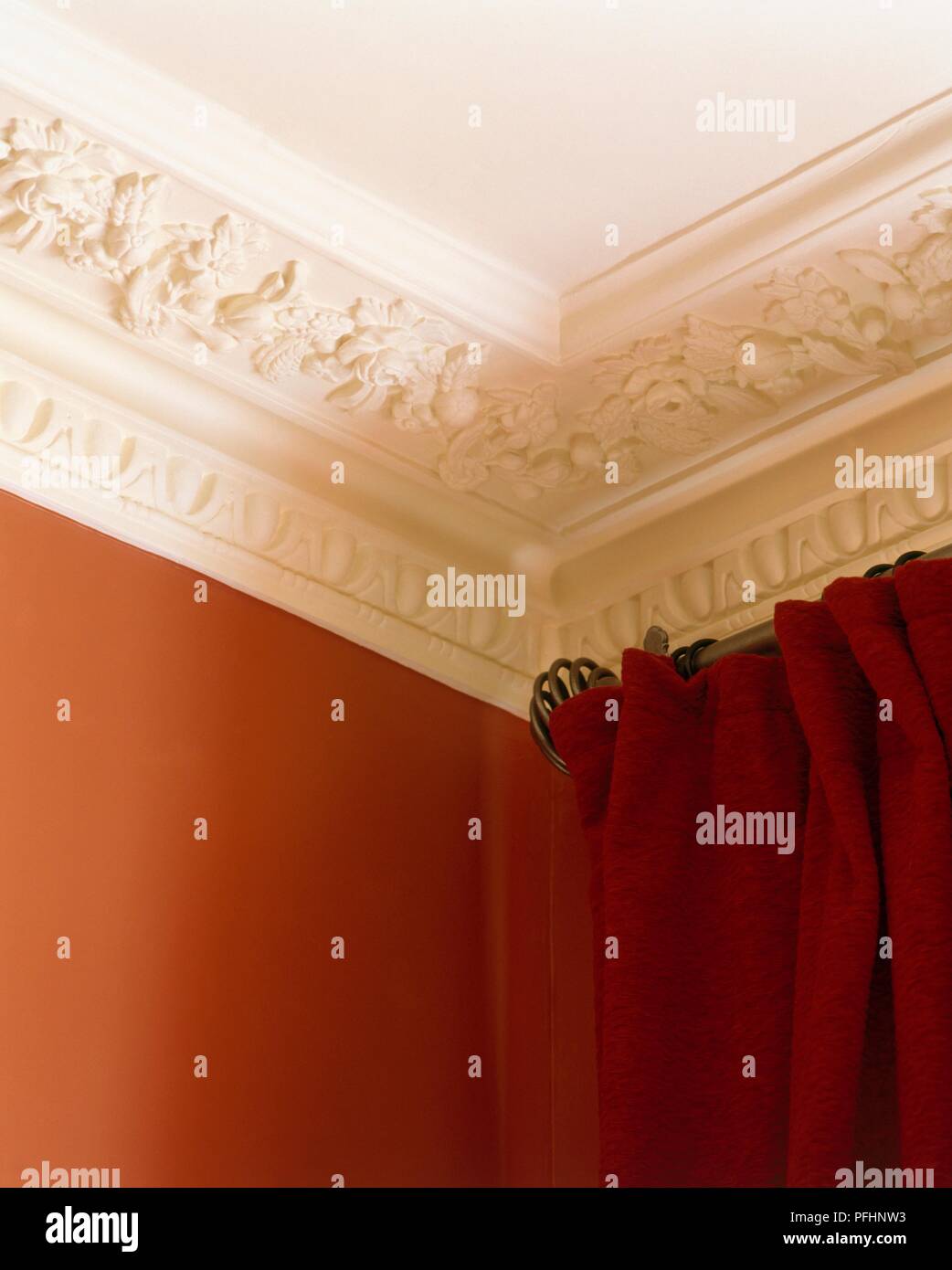 Ceiling Moulding Coving Close Up Stock Photo 216134607