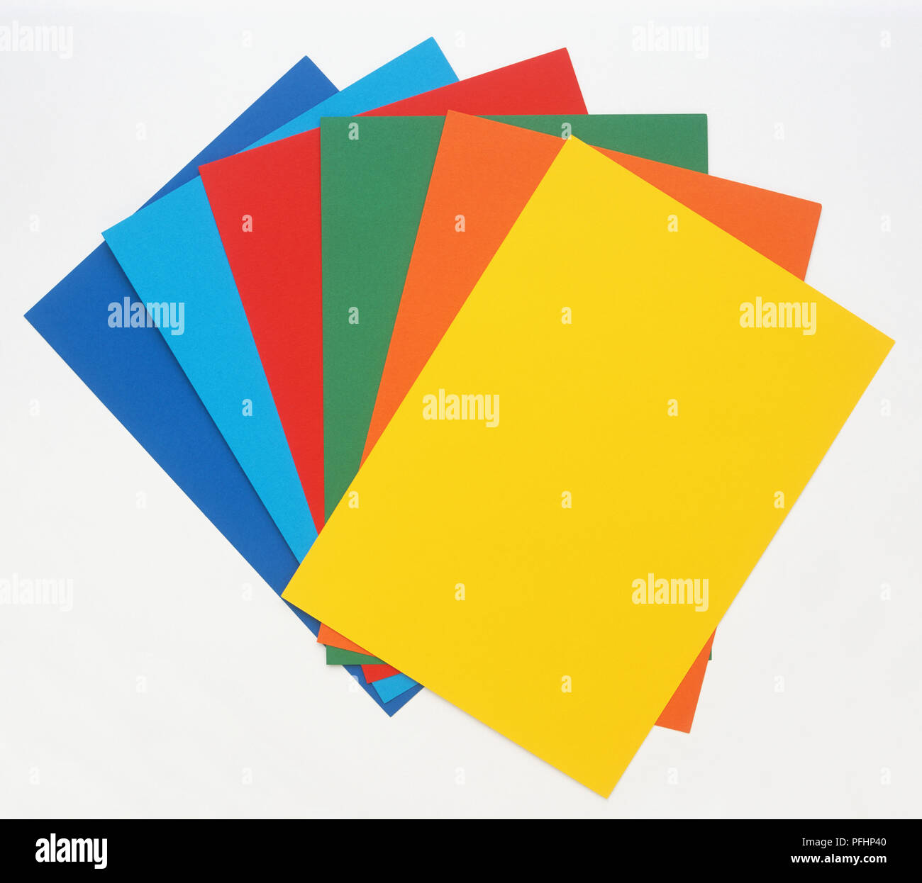 Coloured sheets of paper, fanned out Stock Photo