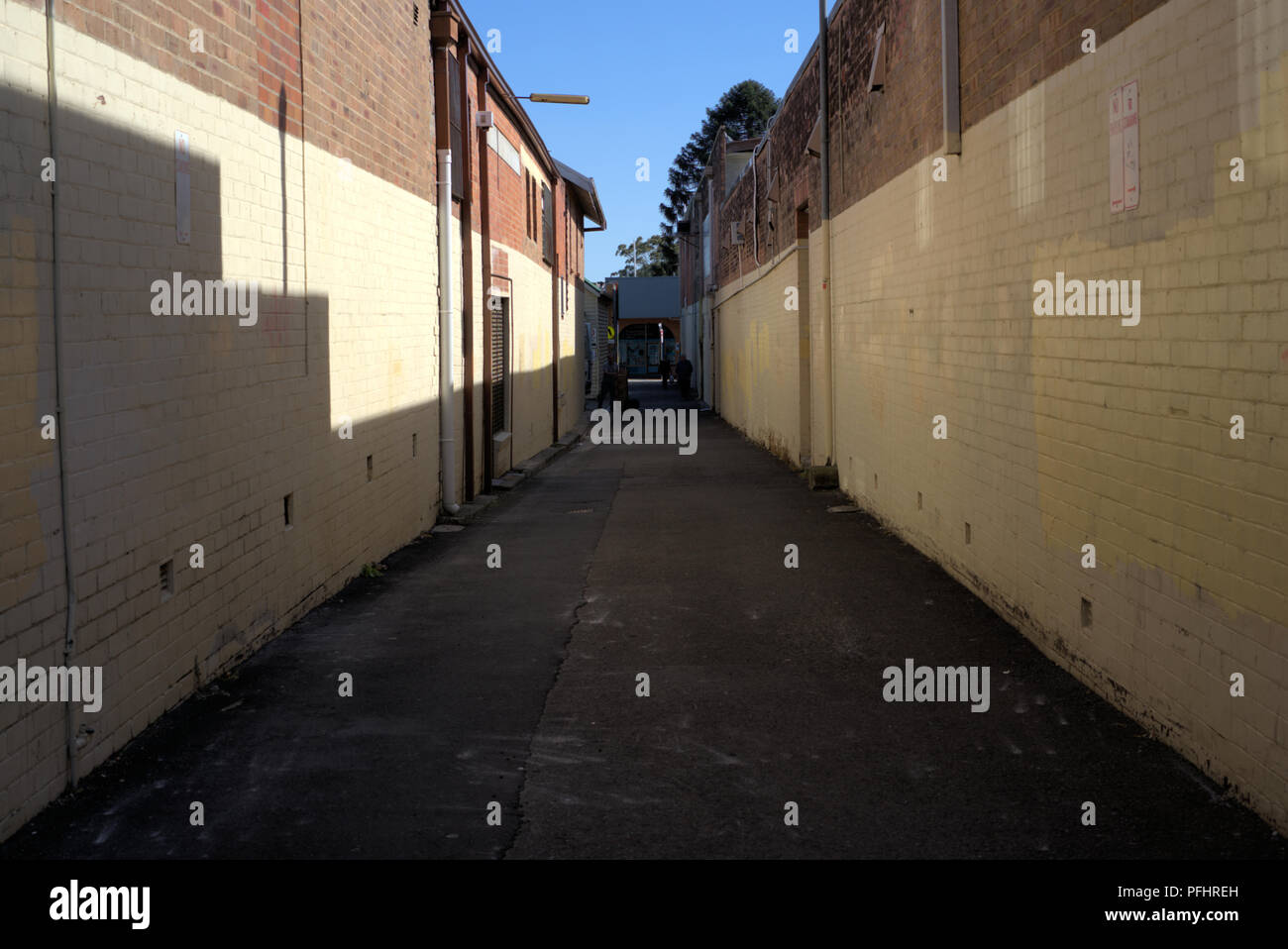 Back alley in Australian town of Kempsey in New South Wales on 13 August 2018. Stock Photo