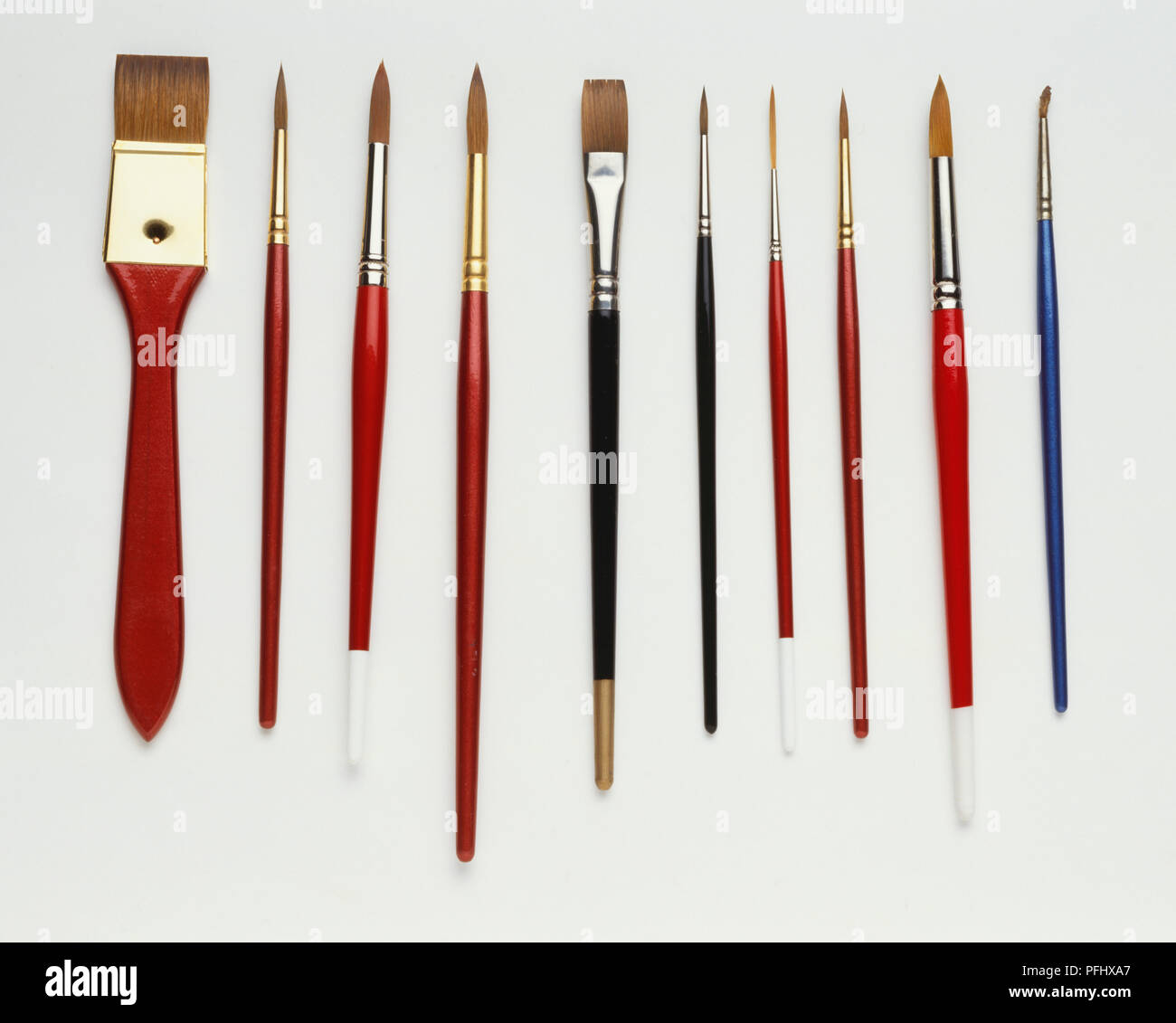 Assortment of paint brushes, front view Stock Photo Alamy