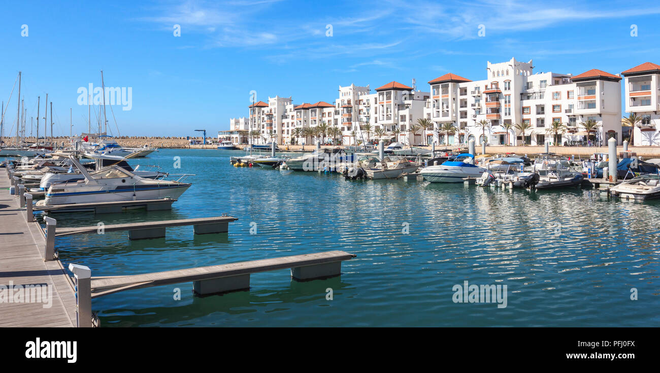 The marina and residential buildings of Agadir, Morocco Stock Photo