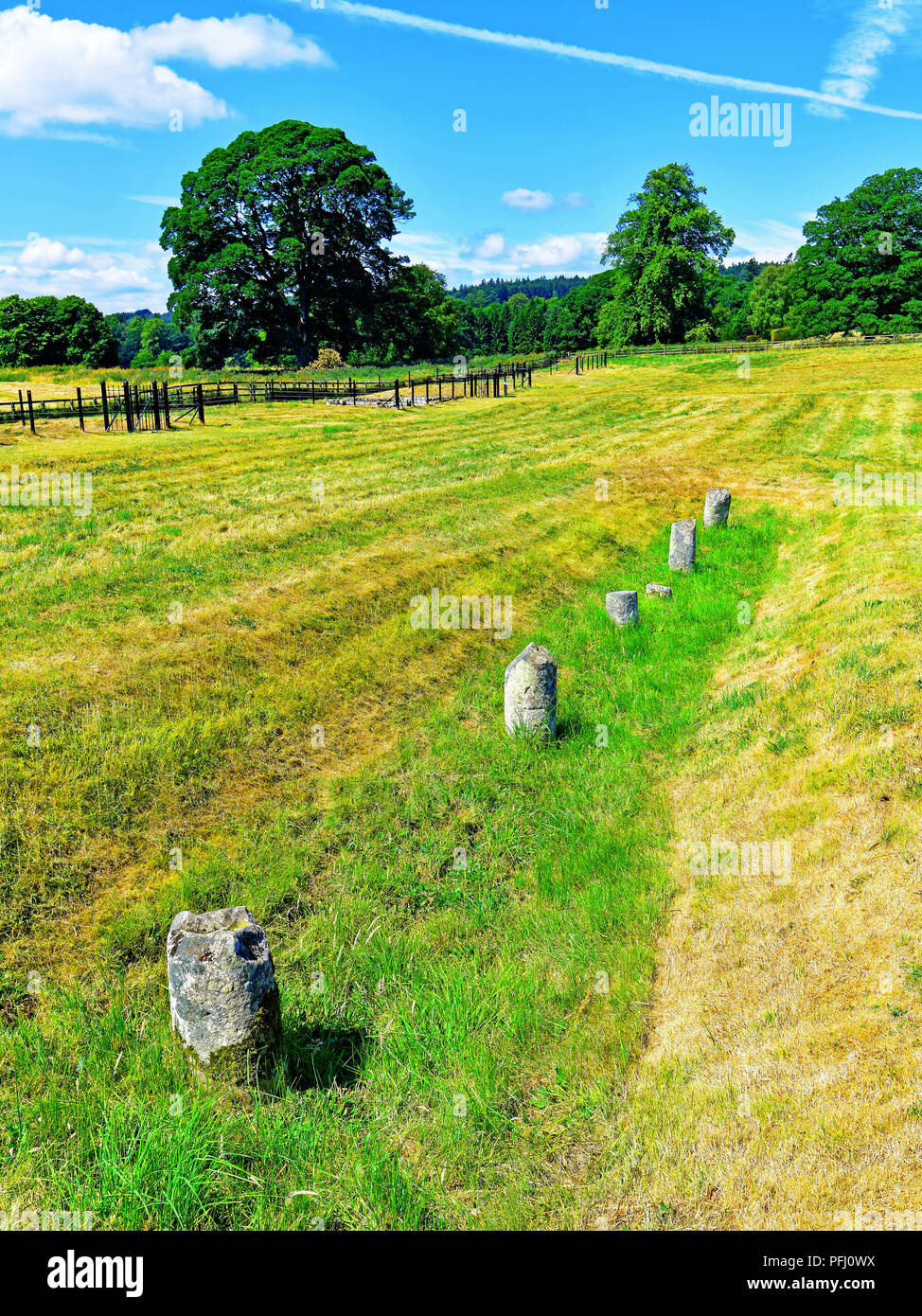 English Heritage Chesters Fort Northumberland remnant stone pillar or
