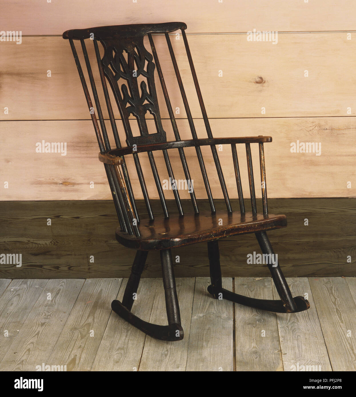 Brown rocking chair Stock Photo