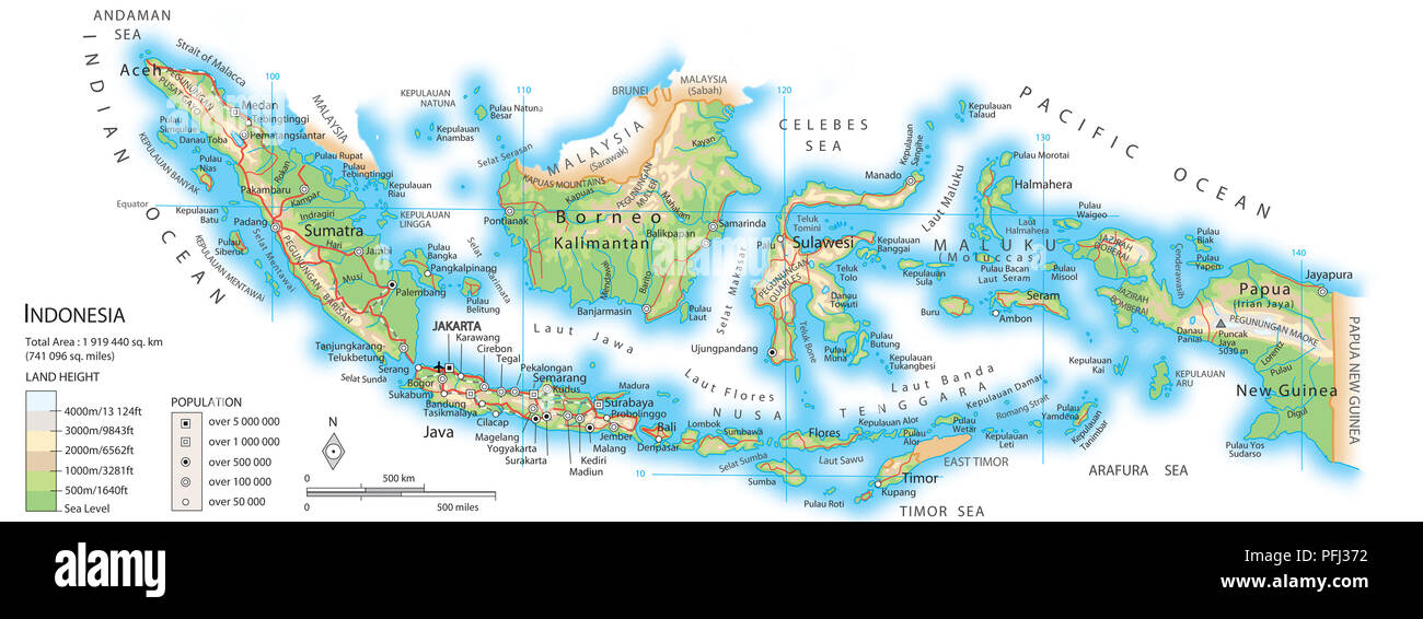 Map of Indonesia Stock Photo