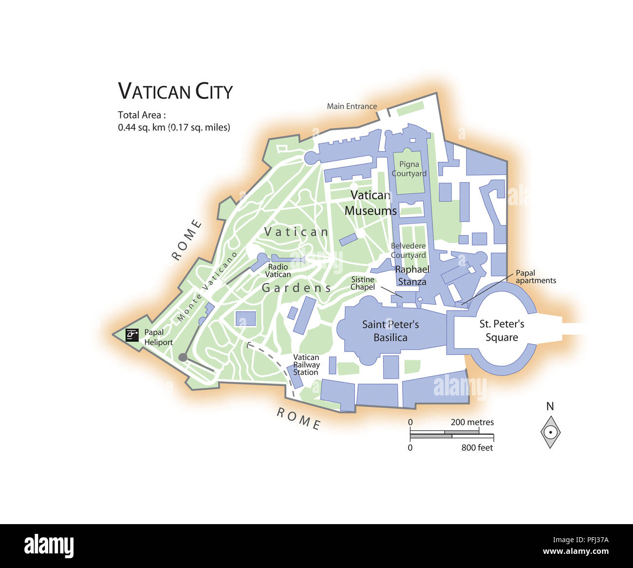 Map of Vatican City Stock Photo - Map Of Vatican City PFJ37A 