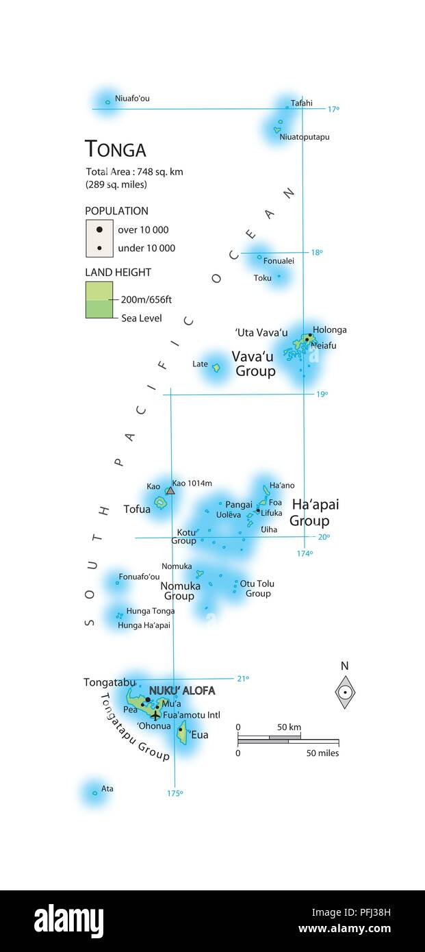 Map of Tonga Stock Photo