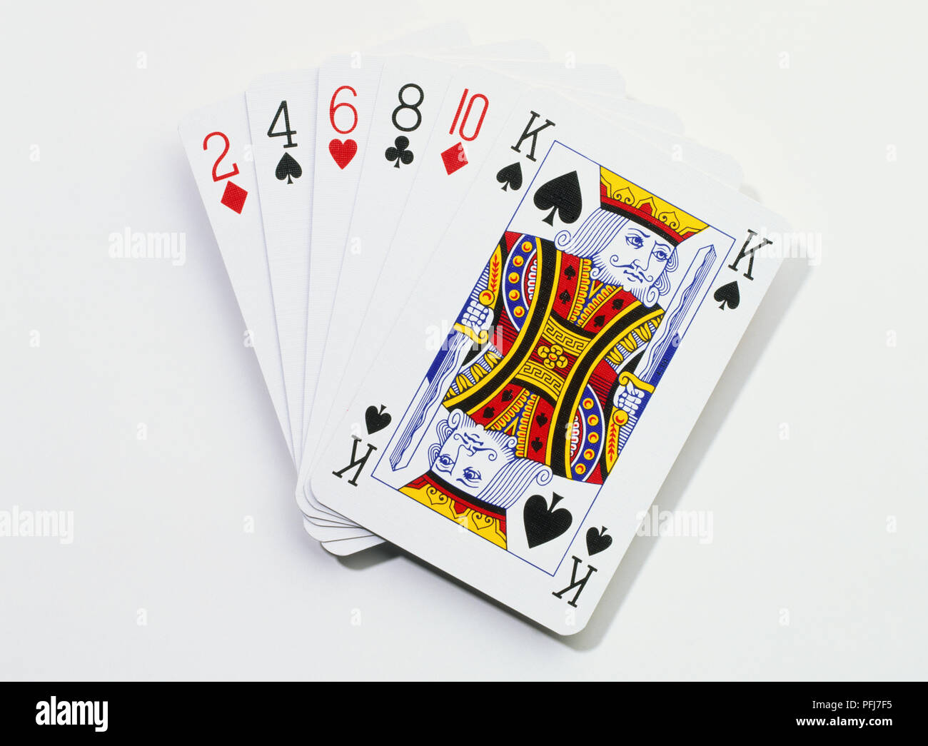 Hand of playing cards, close up Stock Photo Alamy