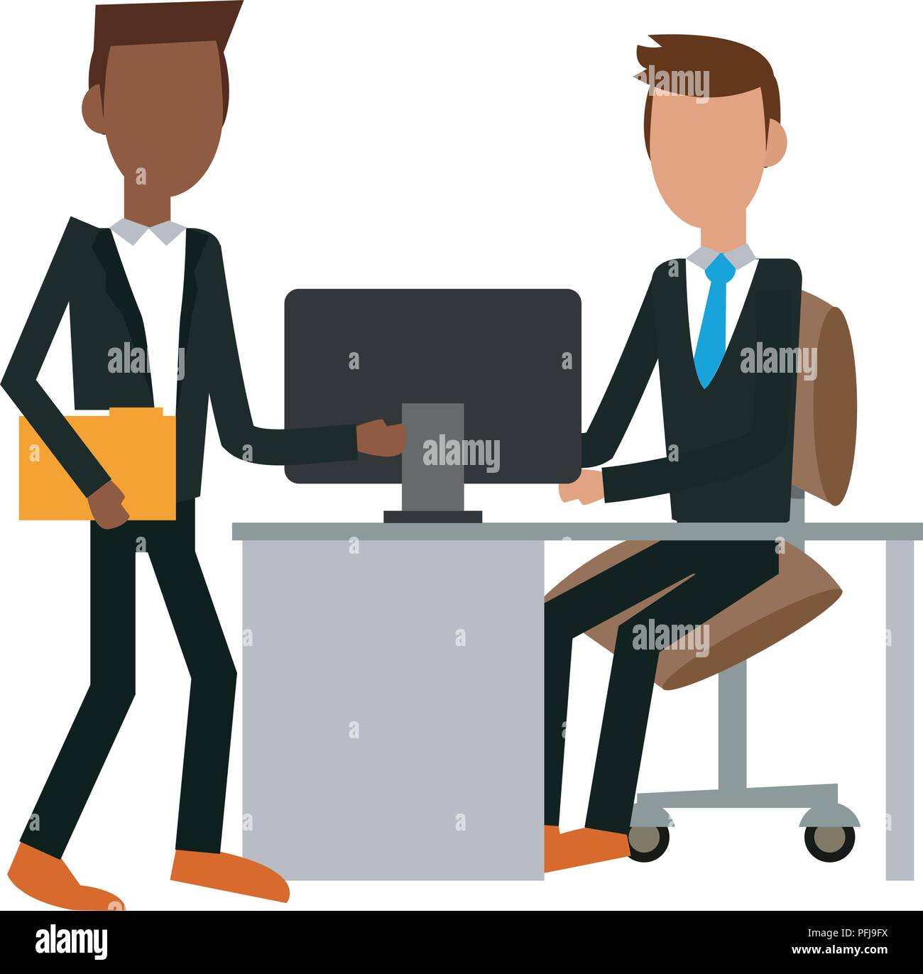 Businessmens talking at office Stock Vector