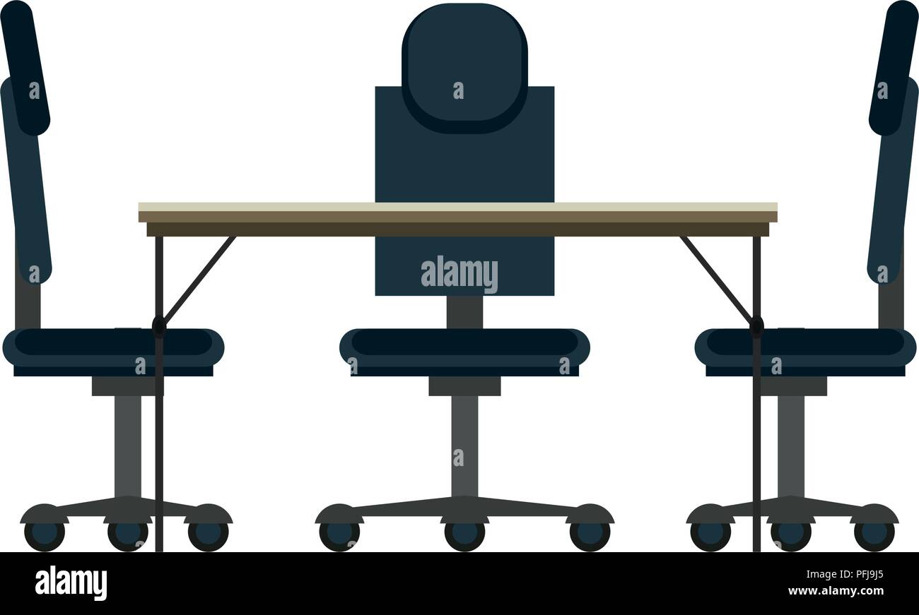Office desk and chairs Stock Vector Image & Art - Alamy