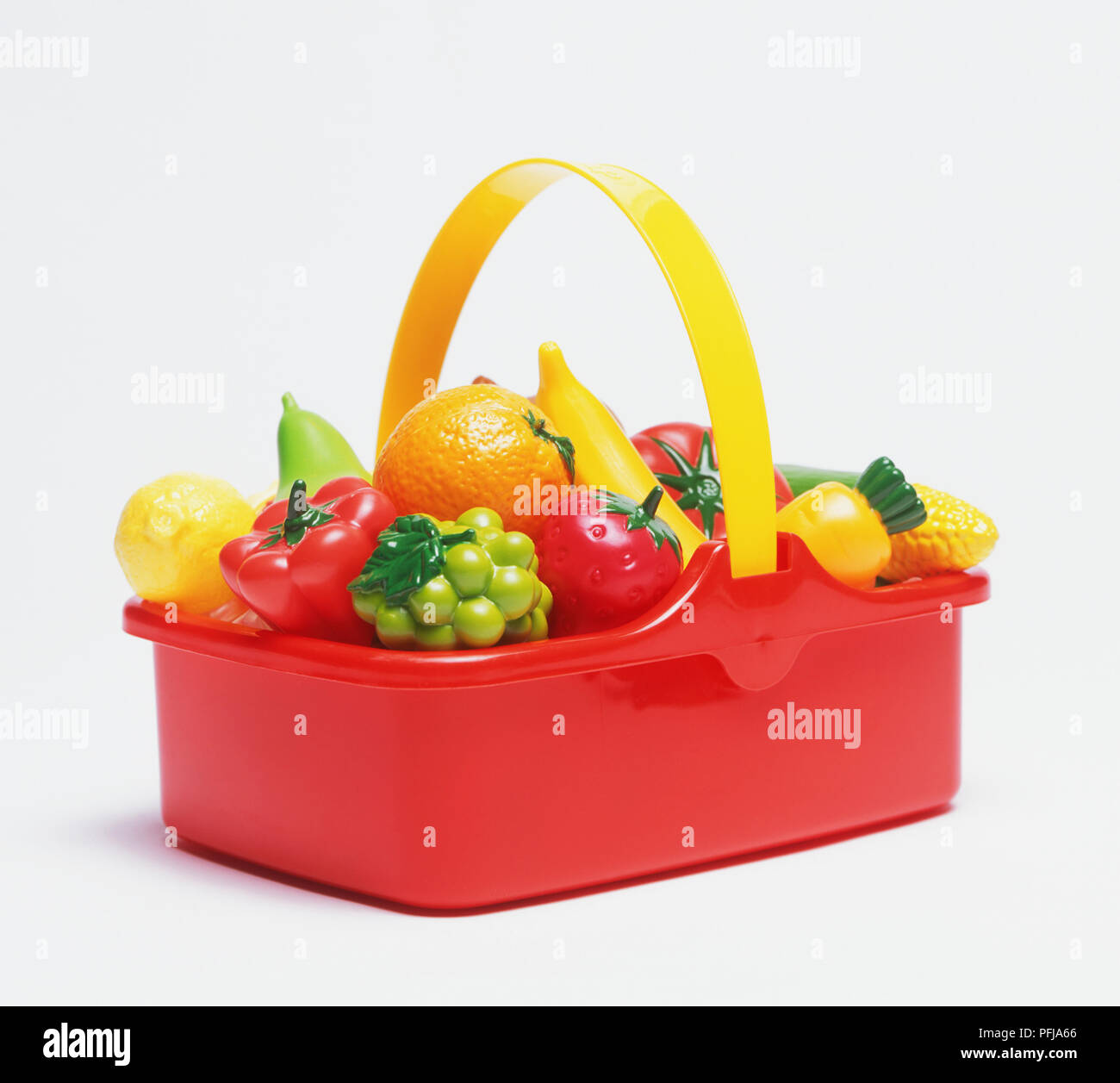 Basket of plastic fruit and vegetables Stock Photo Alamy