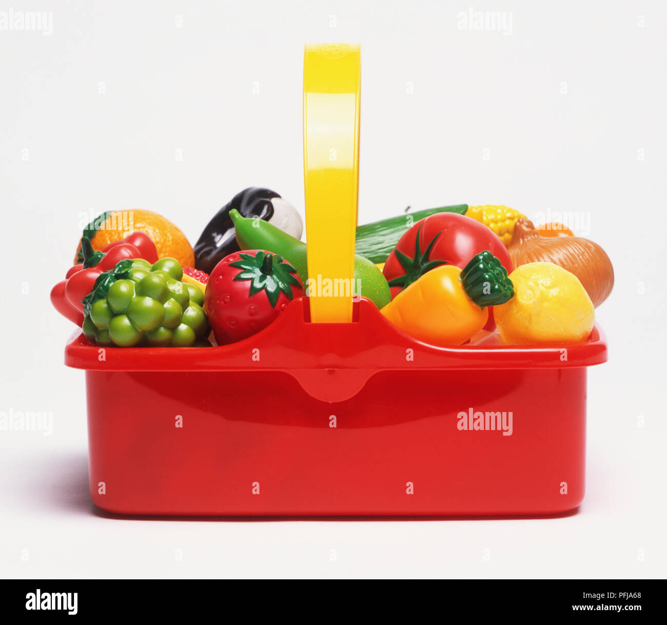 Basket of plastic fruit and vegetables Stock Photo Alamy