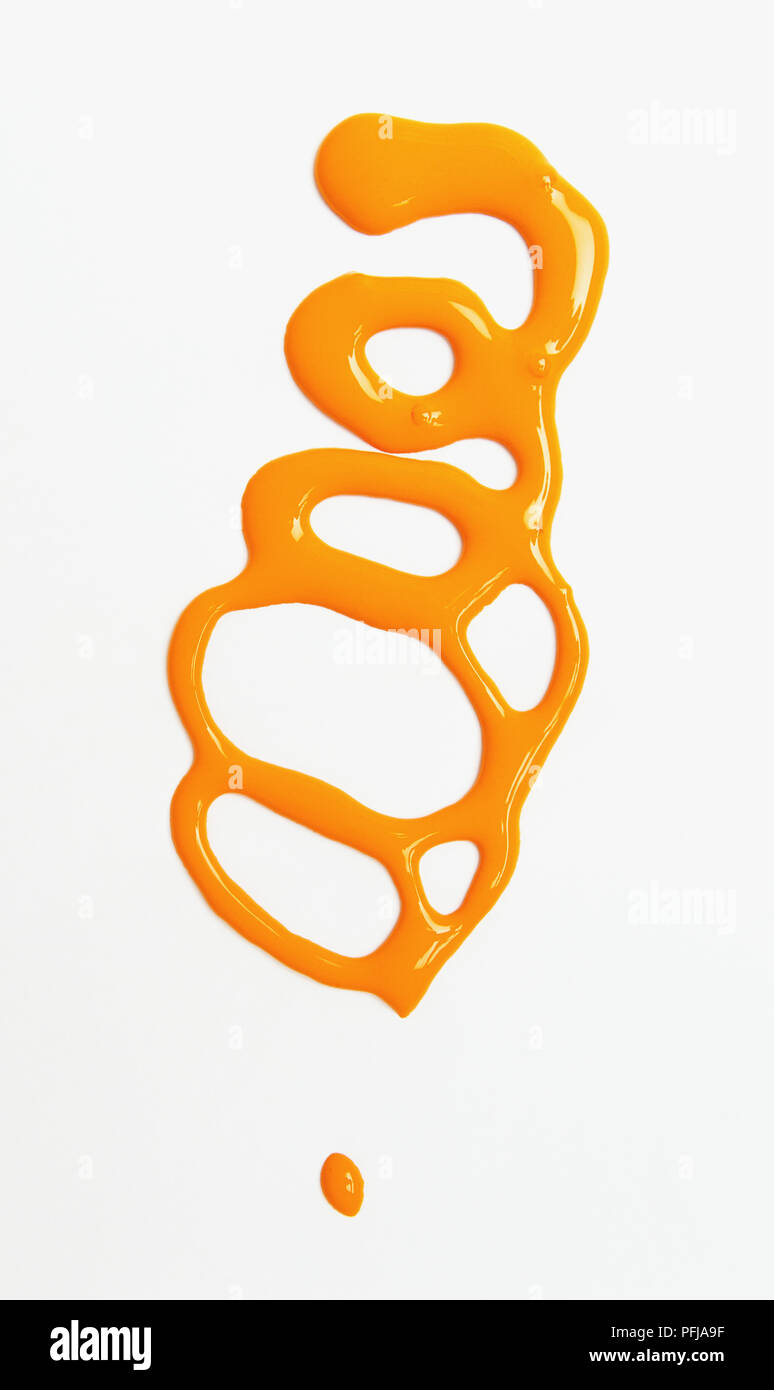Orange paint forming a rounded pattern Stock Photo - Alamy