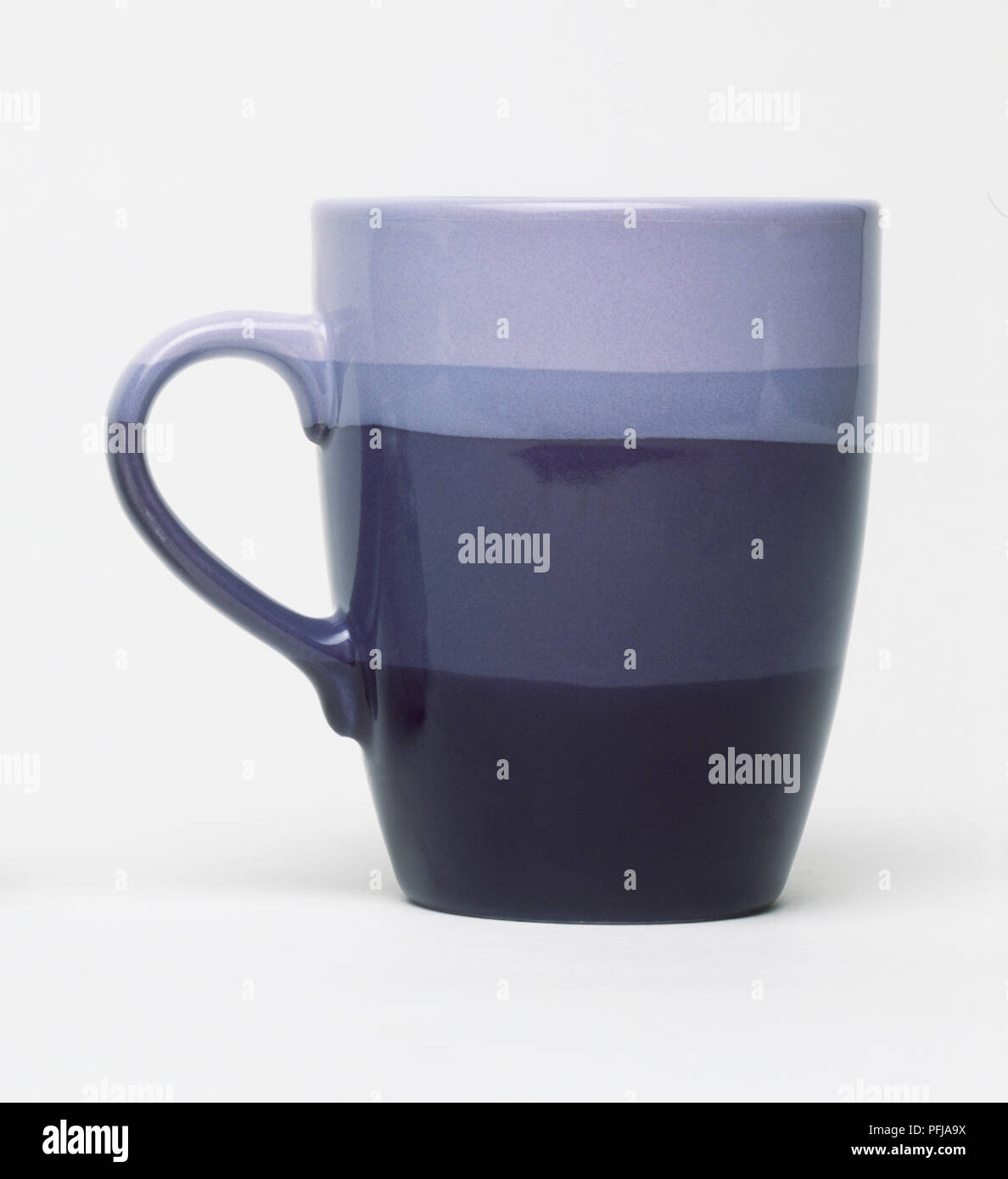 Blue striped mug Stock Photo