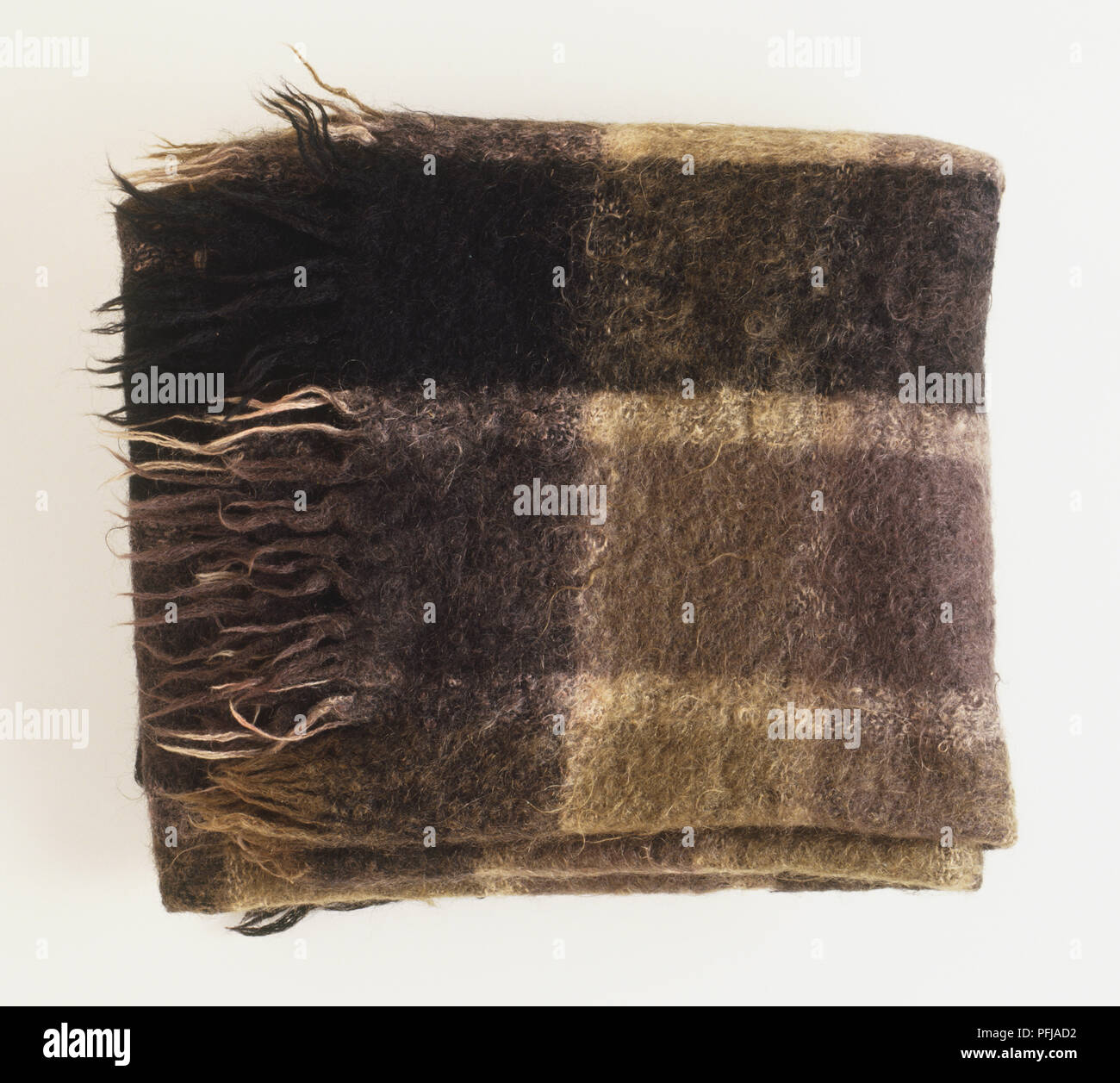 Brown woolly blanket, folded Stock Photo