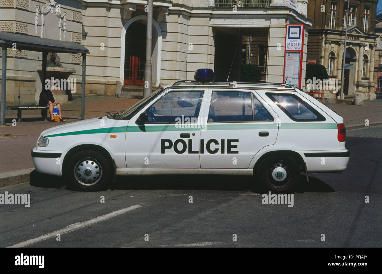 Czech police car Stock Photo