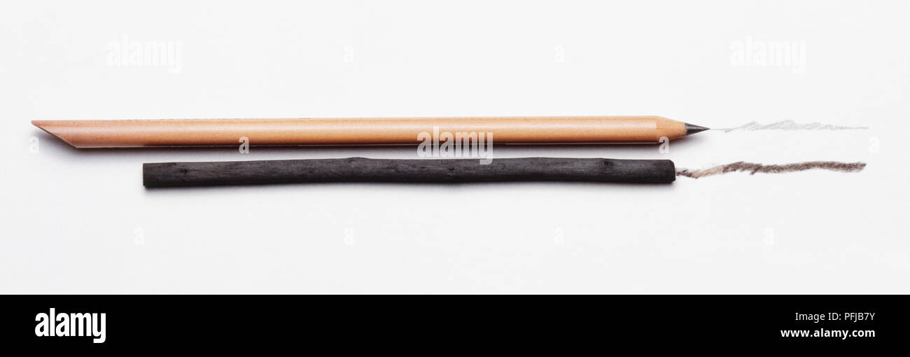 Pencil and charcoal stick Stock Photo Alamy