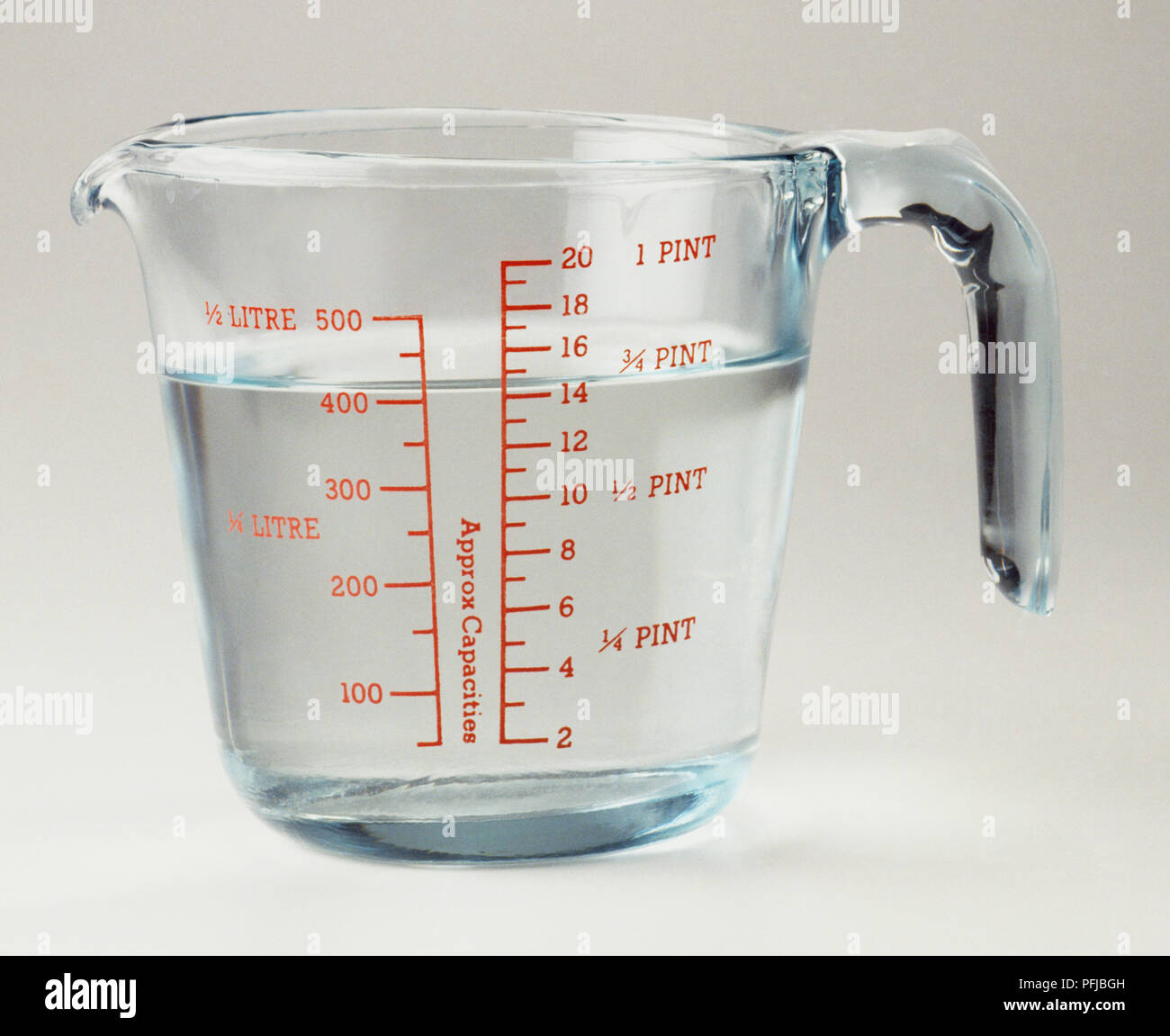 Jug Of Water Three Quarters Full Stock Photo Alamy