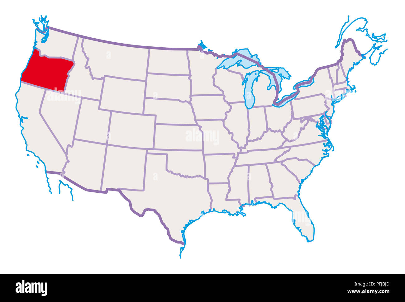 oregon on a map of usa Page 3 Oregon Map High Resolution Stock Photography And Images oregon on a map of usa