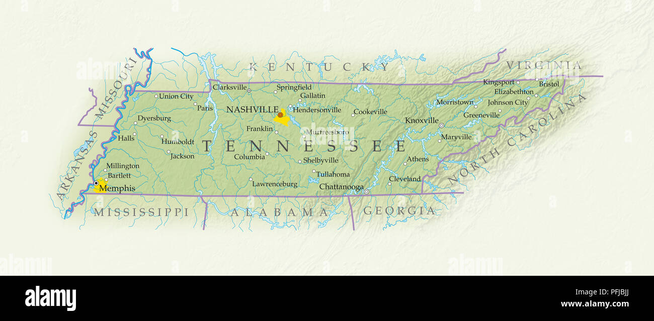 Map Of Tennessee Close Up Stock Photo Alamy Map Of Tennessee Close Up PFJBJJ