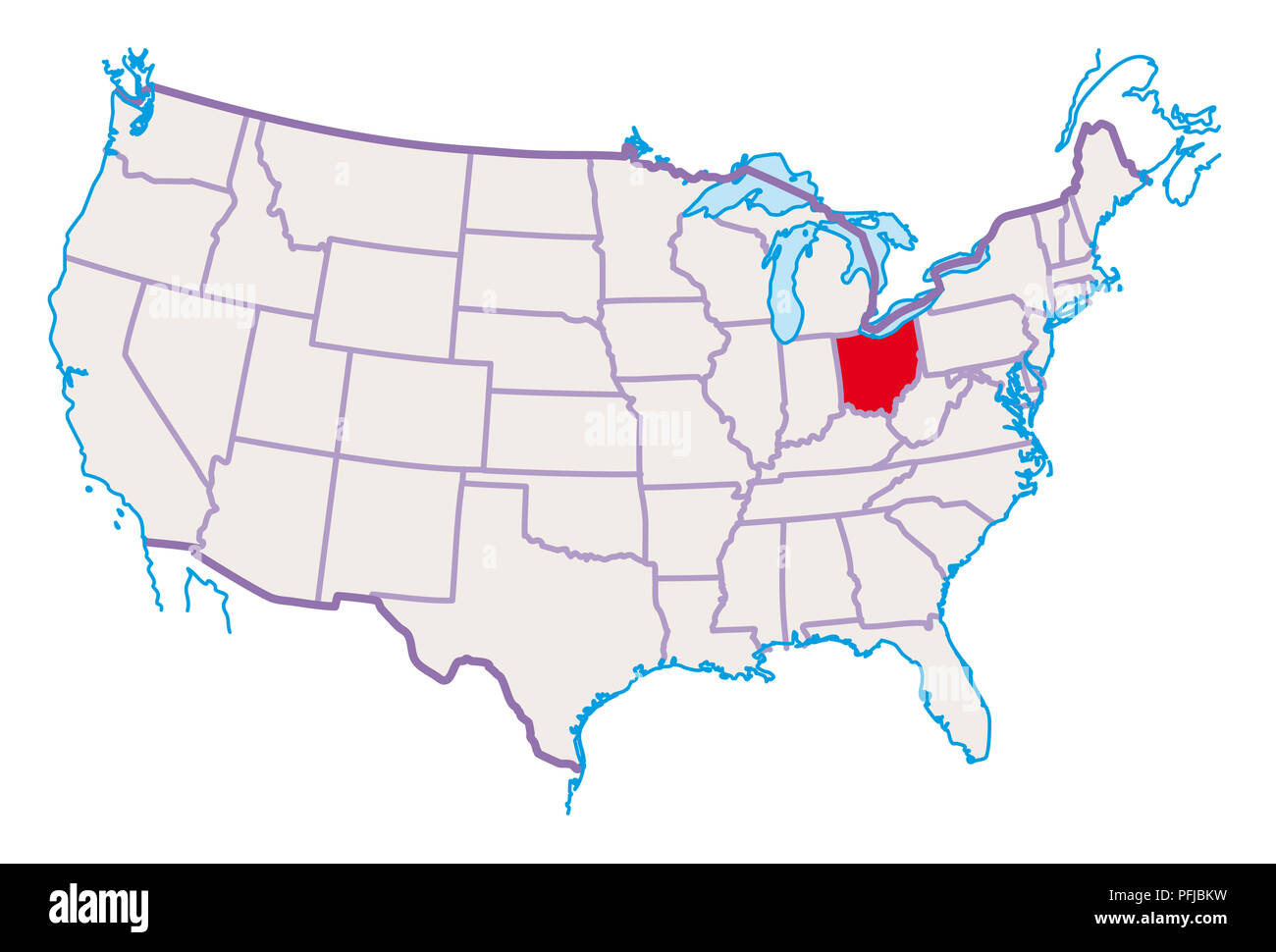 Map Of Ohio Cut Out Stock Images Pictures Alamy