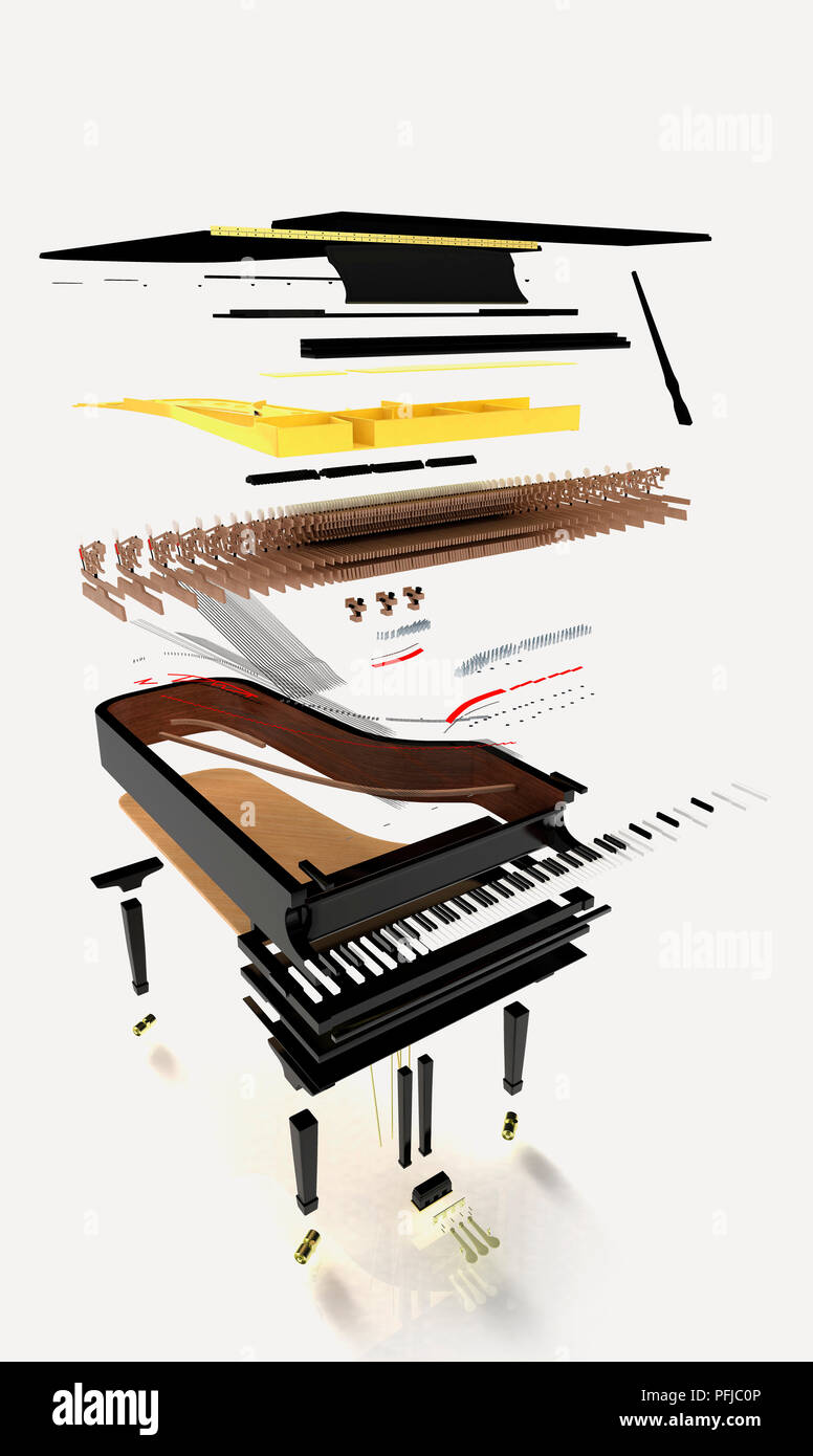 Disassembled parts of a grand piano Stock Photo - Alamy