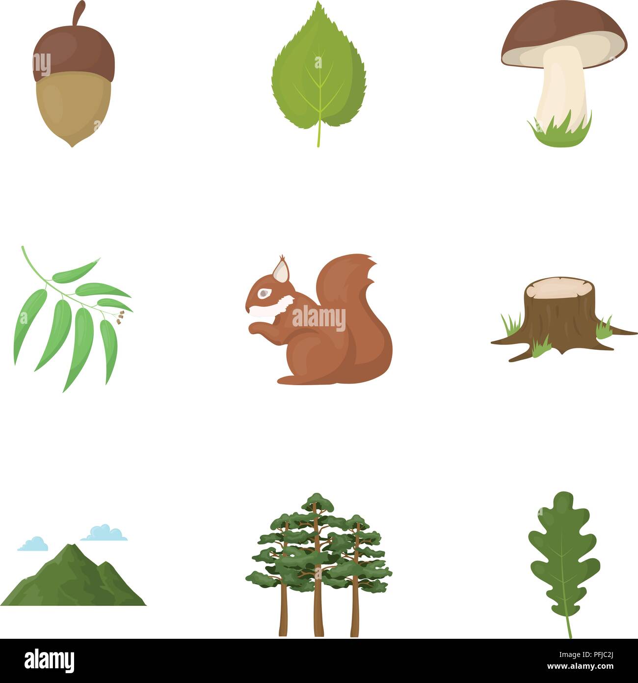Forest Set Icons In Cartoon Style Big Collection Of Forest Vector Symbol Stock Stock Vector Image Art Alamy
