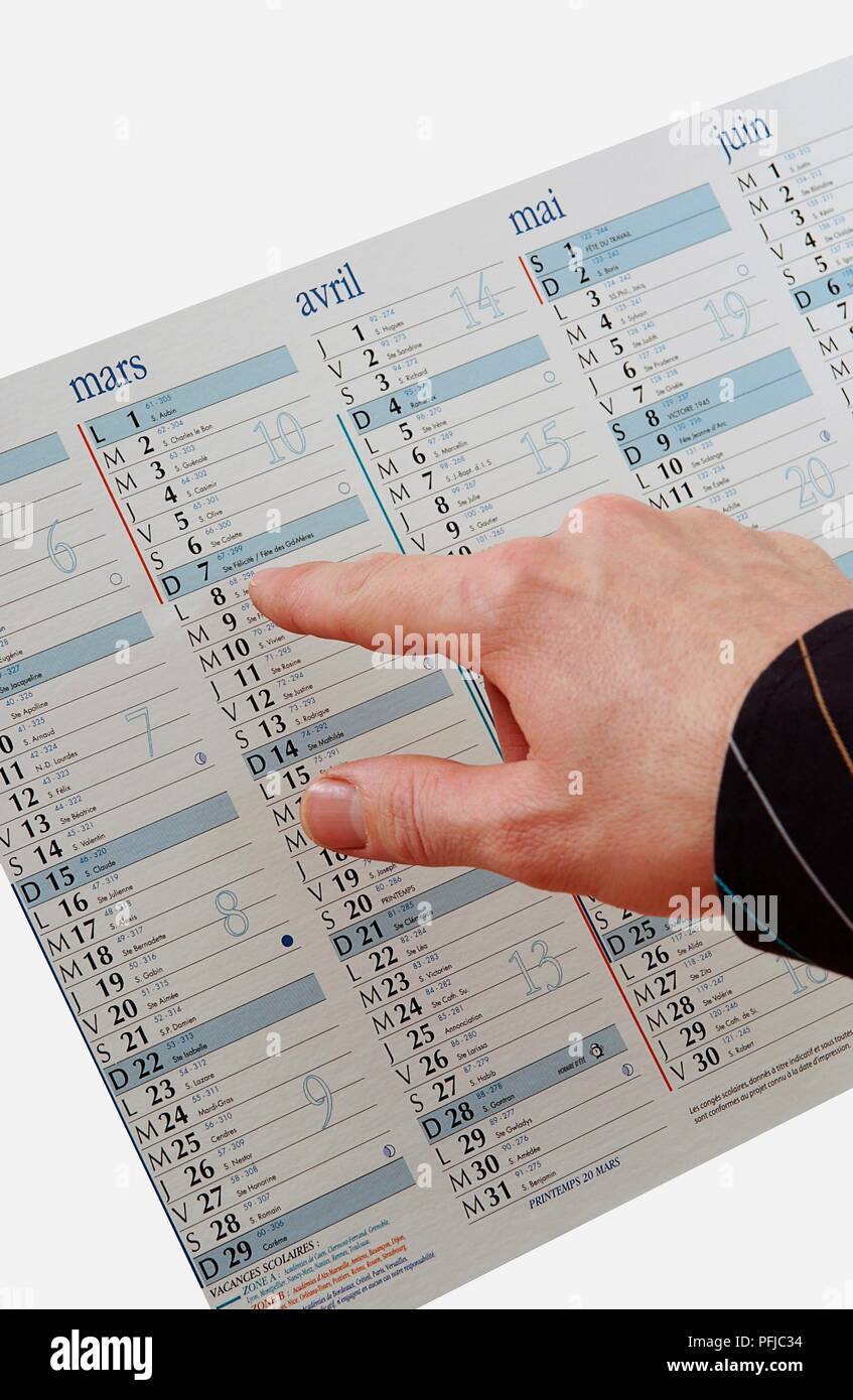 French calendar hi-res stock photography and images - Alamy