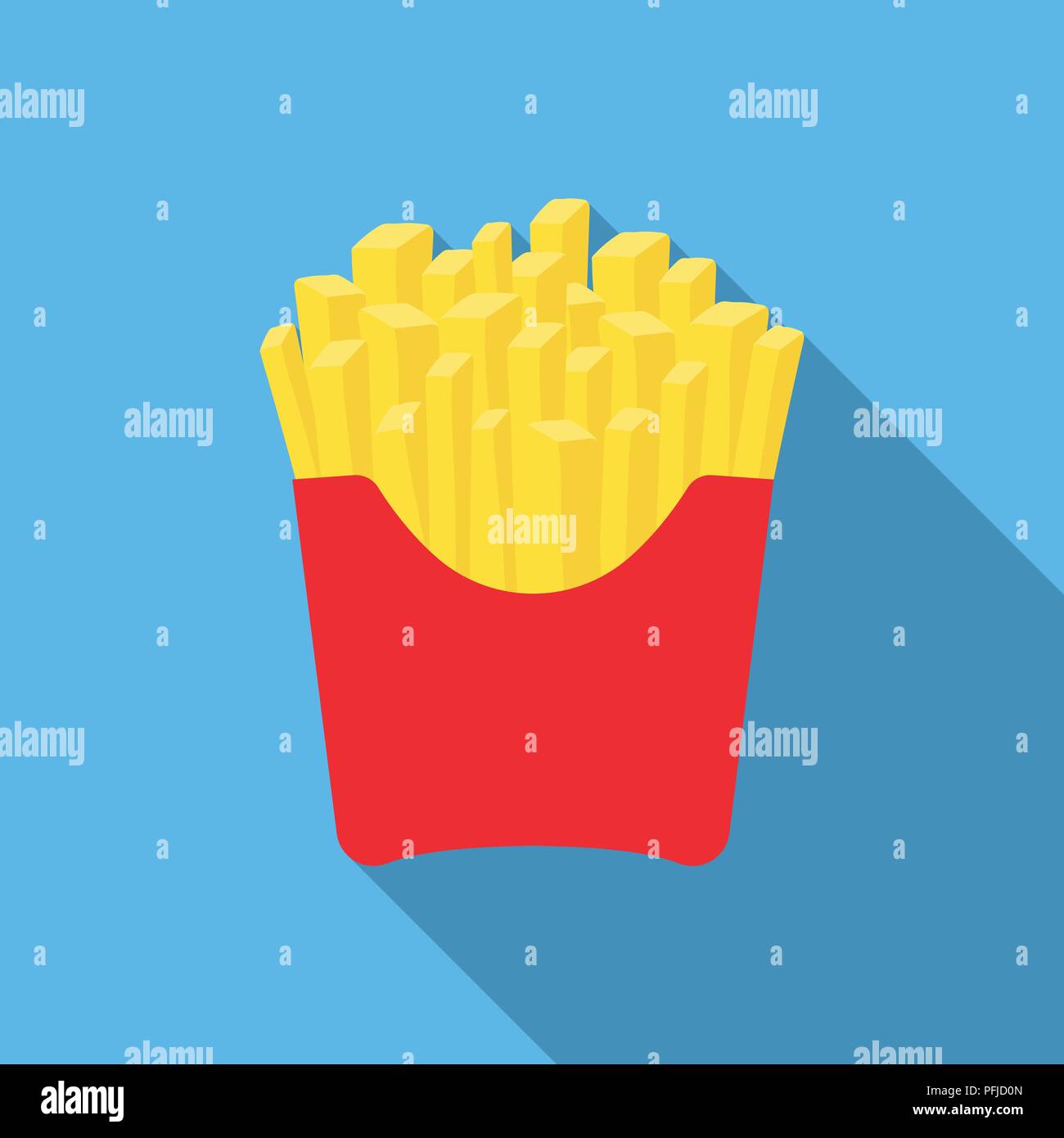 French fries vector illustration icon in flat design Stock Vector Image ...