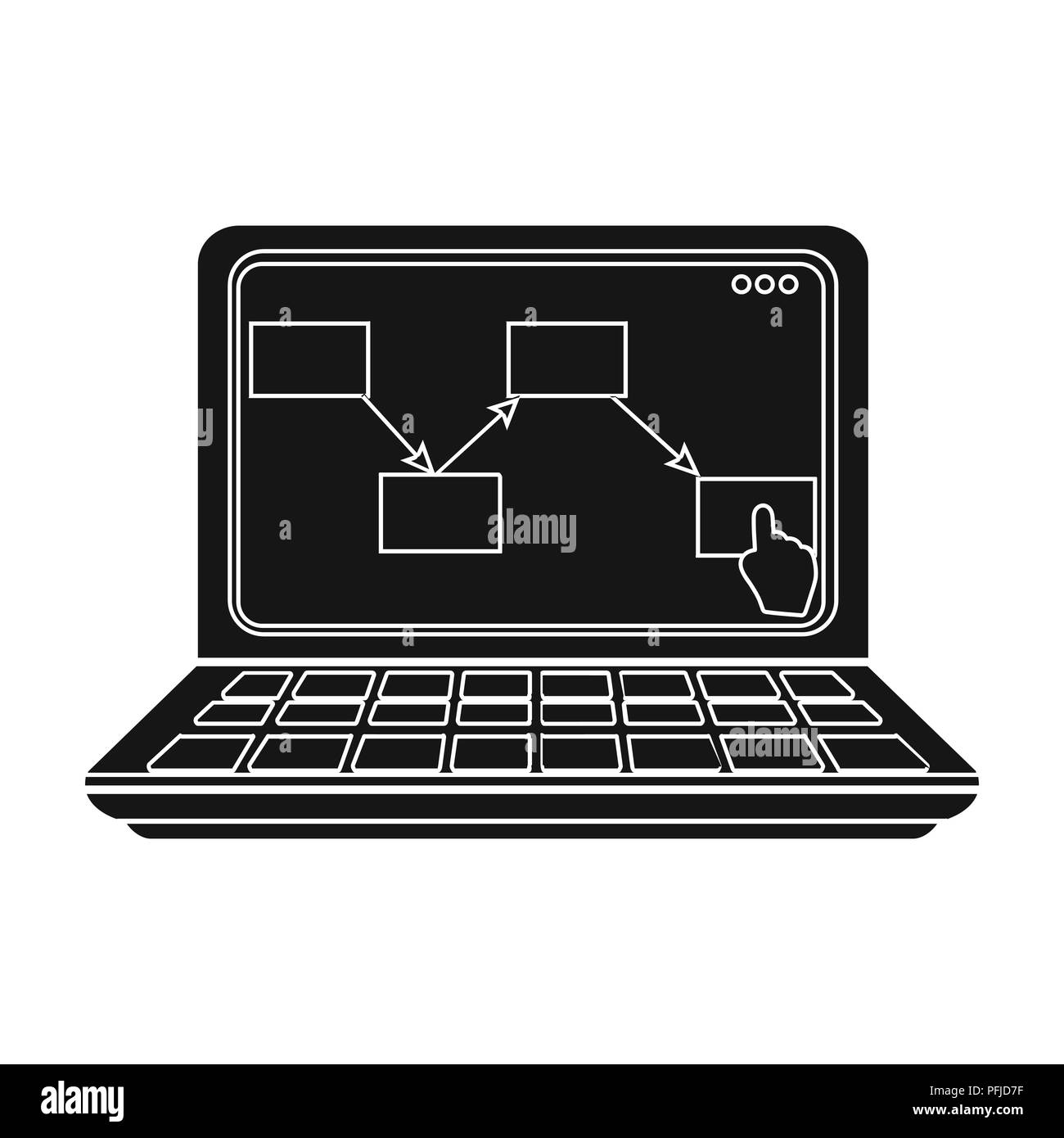 Computer with the scheme of moving the goods. Logistics and delivery ...