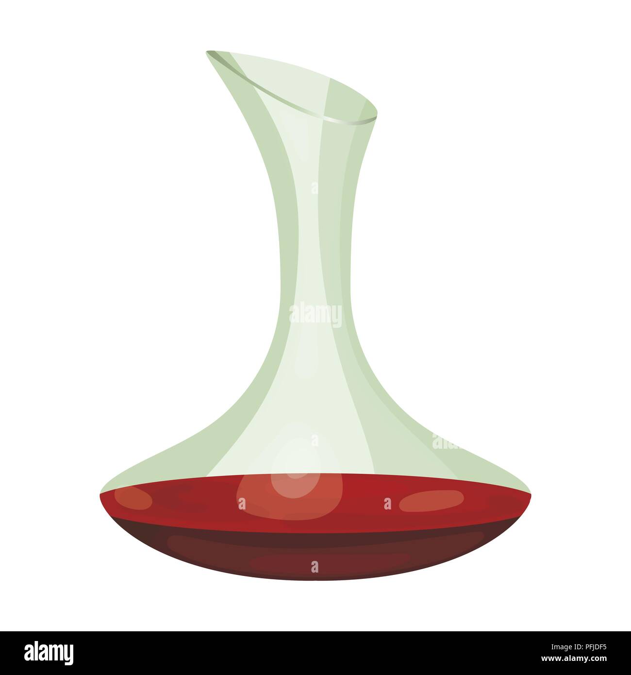 Wine decanter icon in cartoon design isolated on white background. Wine ...