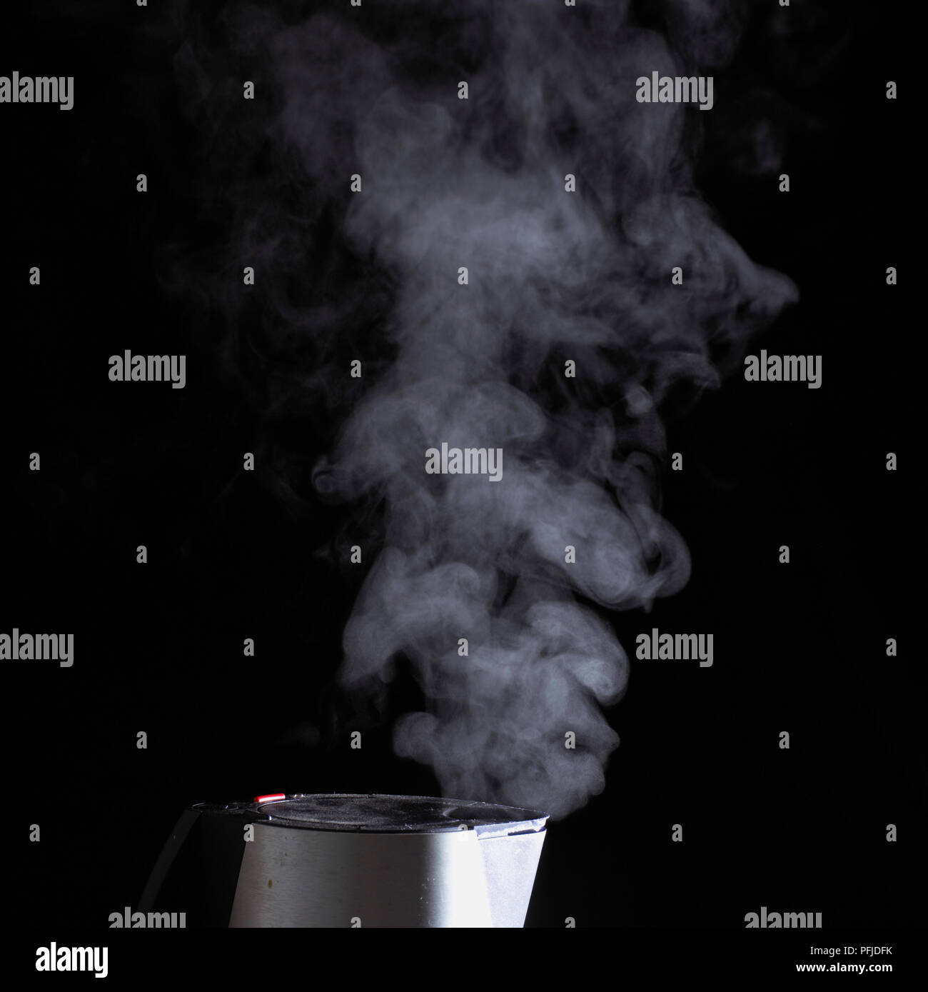 Steam coming out of a kettle, closeup Stock Photo Alamy