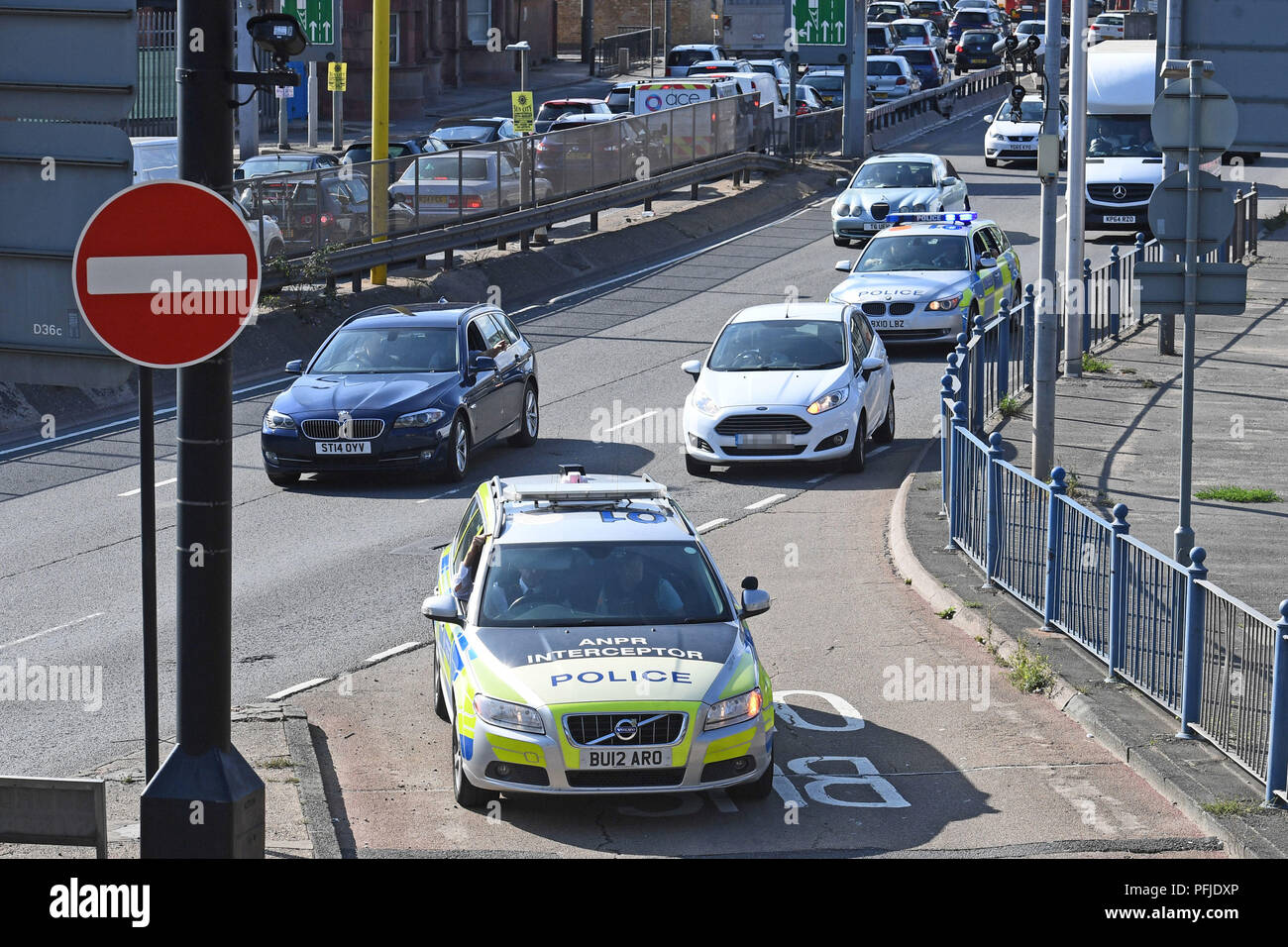 NUMBER PLATE PIXELATED BY PA PICTURE DESK A motorist is pulled over by ...