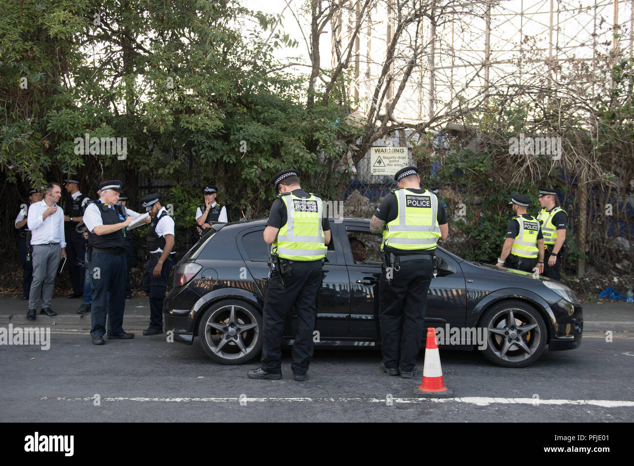 A motorist is pulled over by officers from the Violent Crime Task Force ...
