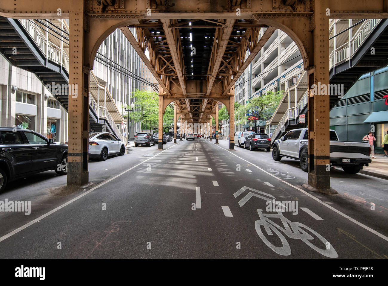 Downtown Chicago, The L elevated tracks in the Chicago Loop, Chicago