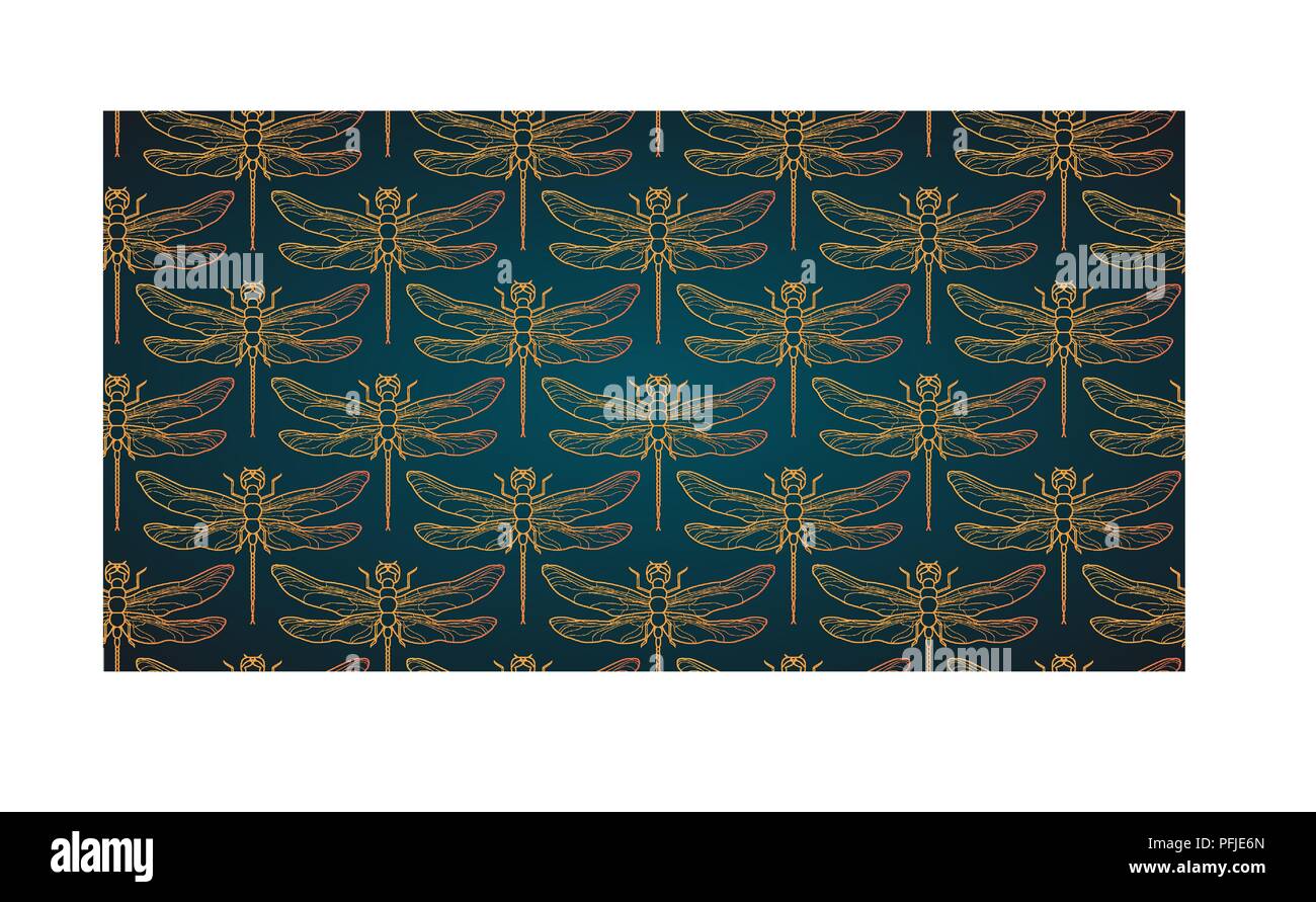 Dragonfly pattern seamless vector illustration. Insect pattern ...