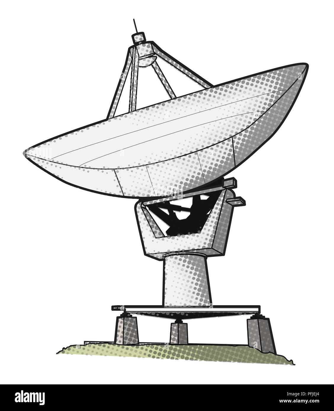Digital illustration of radio telescope Stock Photo