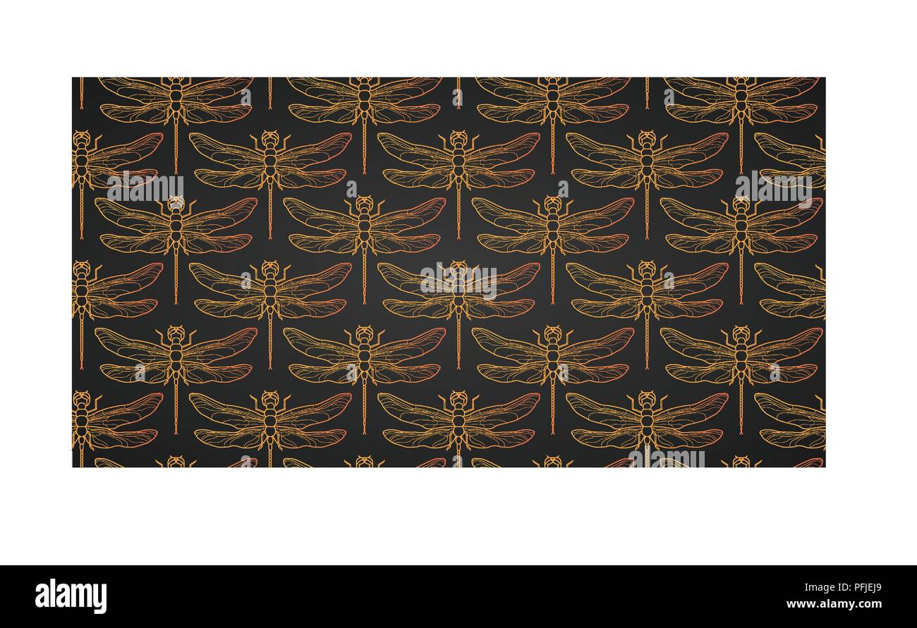 Dragonfly pattern seamless vector illustration. Insect pattern ...